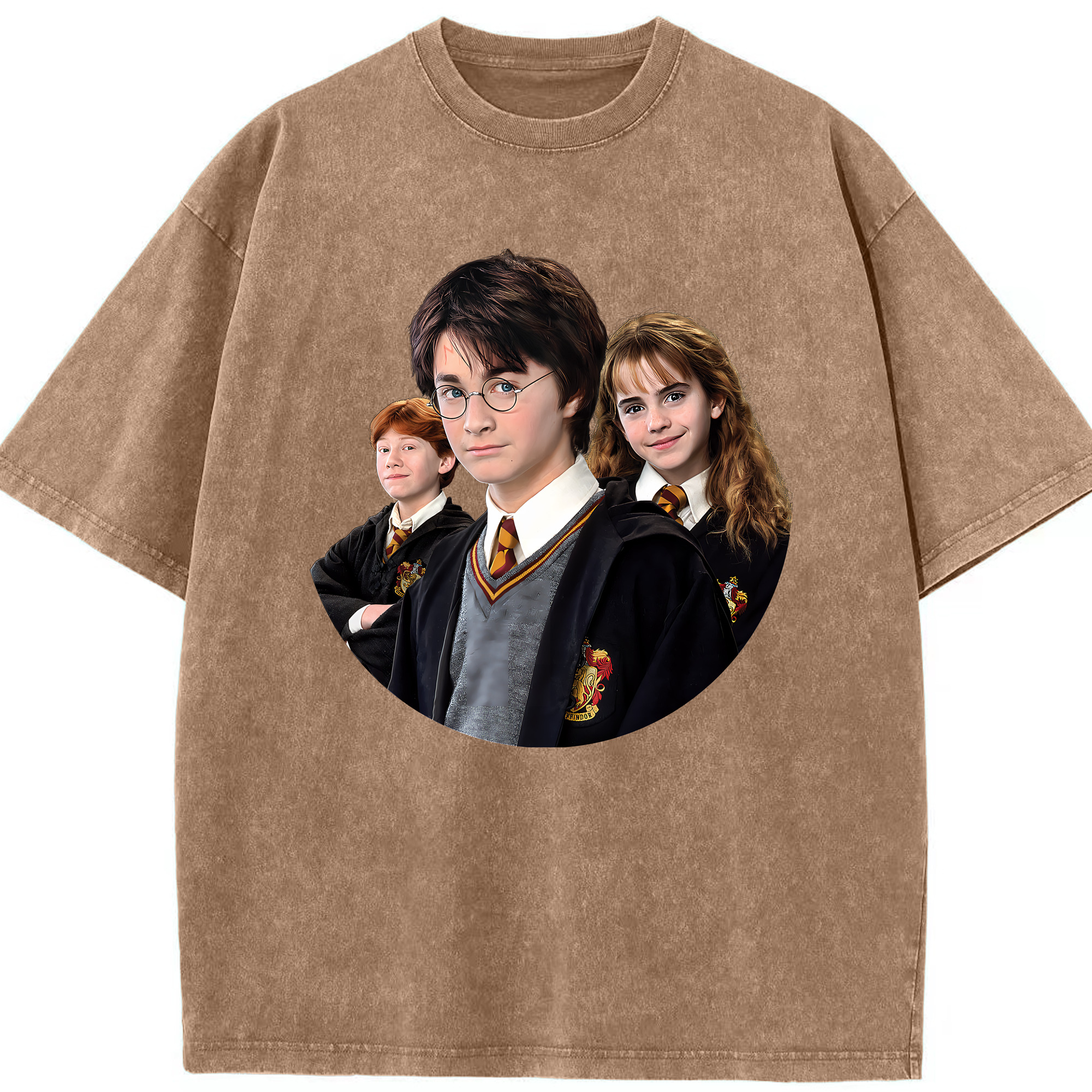 （画像用） Harry Potter ハリー・ポッターシリーズ 綿100% ヴィンテージ風 半袖Tシャツ（フロントプリント）