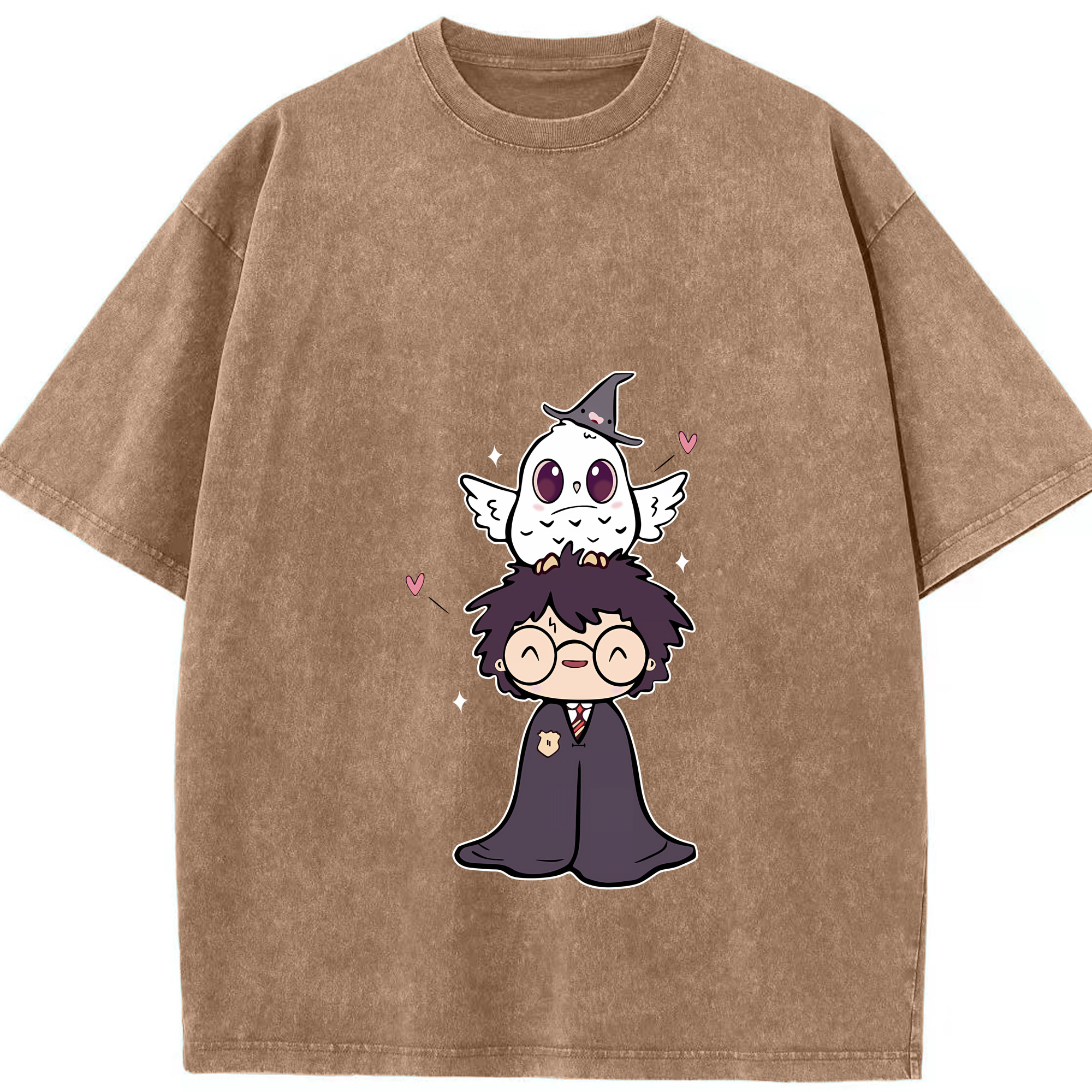 （画像用） Harry Potter ハリー・ポッターシリーズ 綿100% ヴィンテージ風 半袖Tシャツ（フロントプリント）