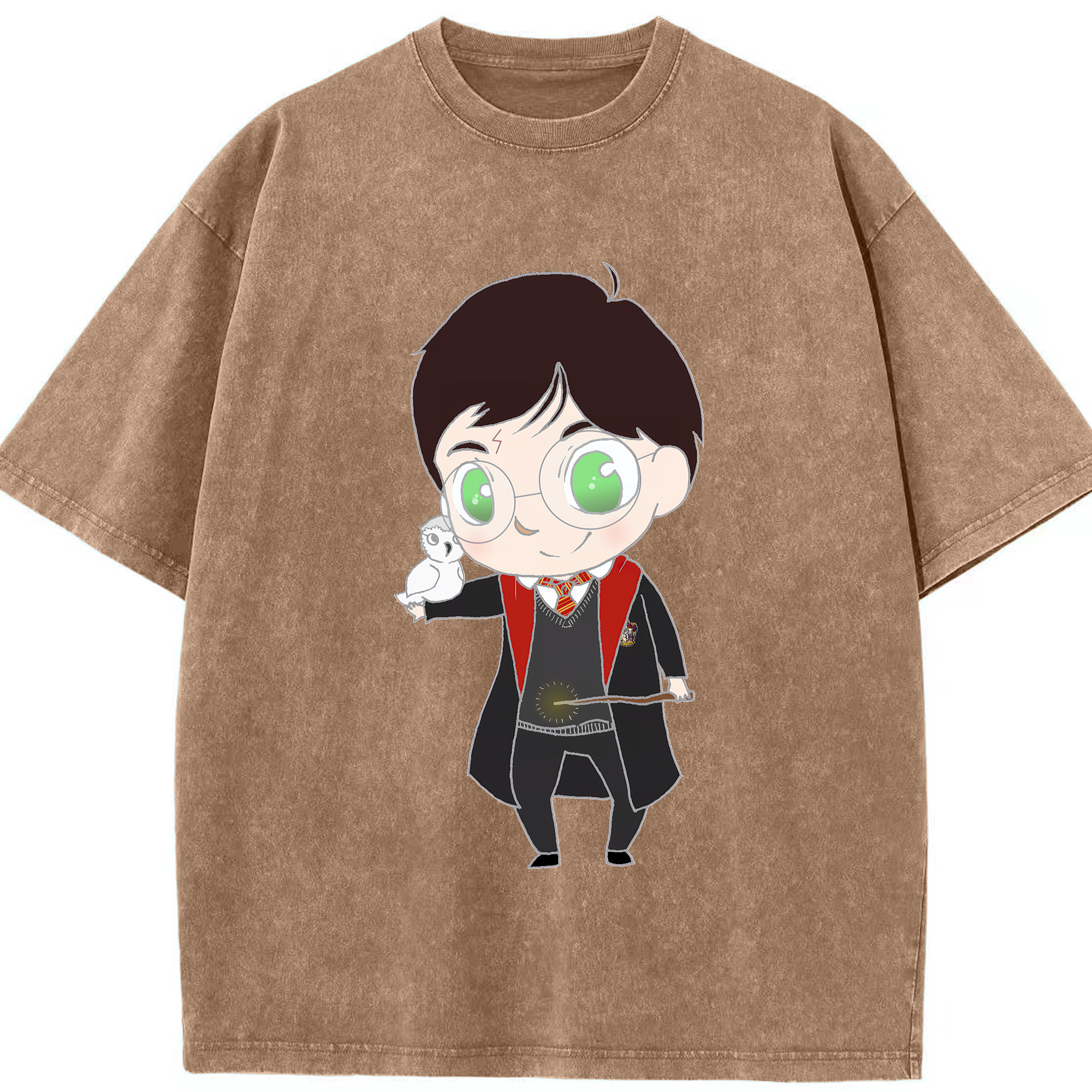 （画像用） Harry Potter ハリー・ポッターシリーズ 綿100% ヴィンテージ風 半袖Tシャツ（フロントプリント）