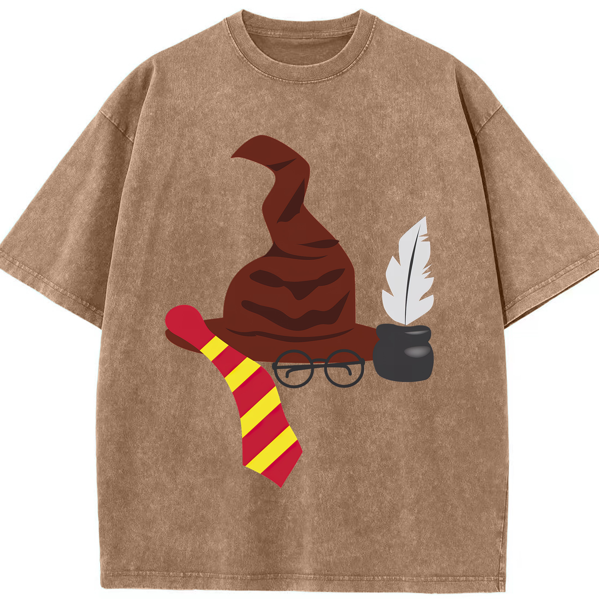 （画像用） Harry Potter ハリー・ポッターシリーズ 綿100% ヴィンテージ風 半袖Tシャツ（フロントプリント）