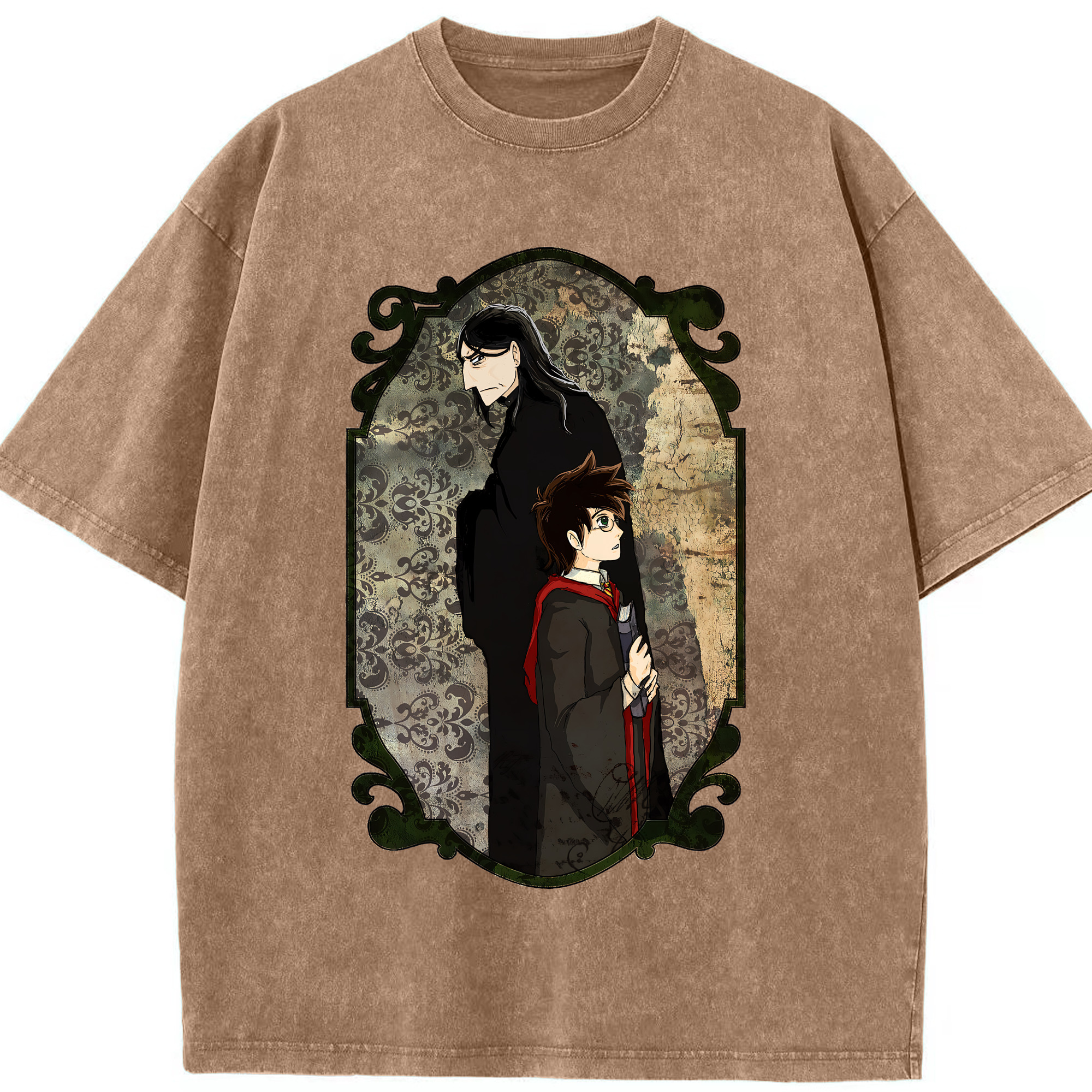 （画像用） Harry Potter ハリー・ポッターシリーズ 綿100% ヴィンテージ風 半袖Tシャツ（フロントプリント）