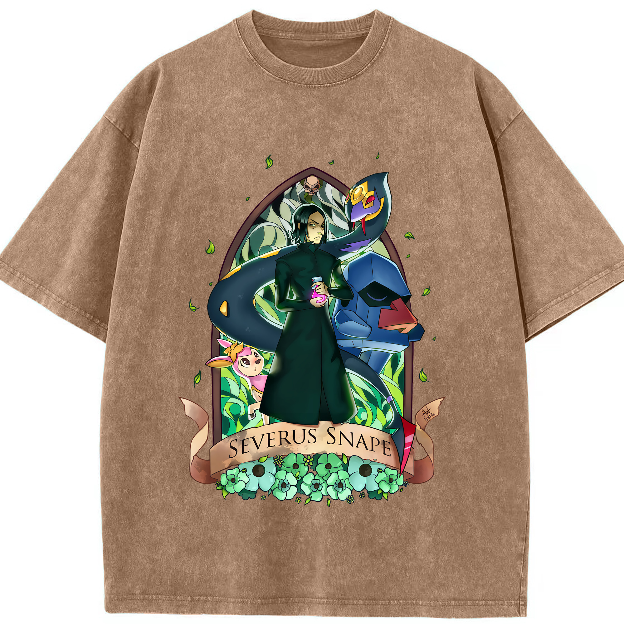 （画像用） Harry Potter ハリー・ポッターシリーズ 綿100% ヴィンテージ風 半袖Tシャツ（フロントプリント）