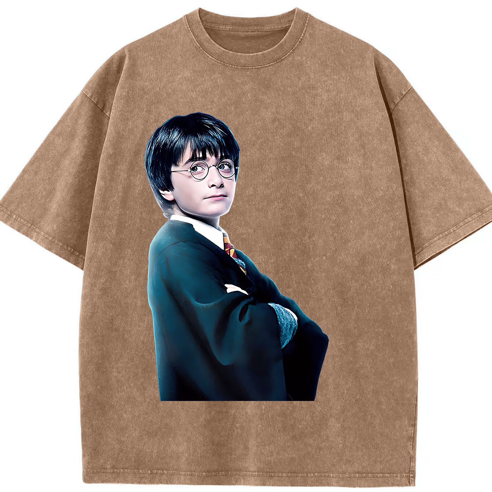 （画像用） Harry Potter ハリー・ポッターシリーズ 綿100% ヴィンテージ風 半袖Tシャツ（フロントプリント）