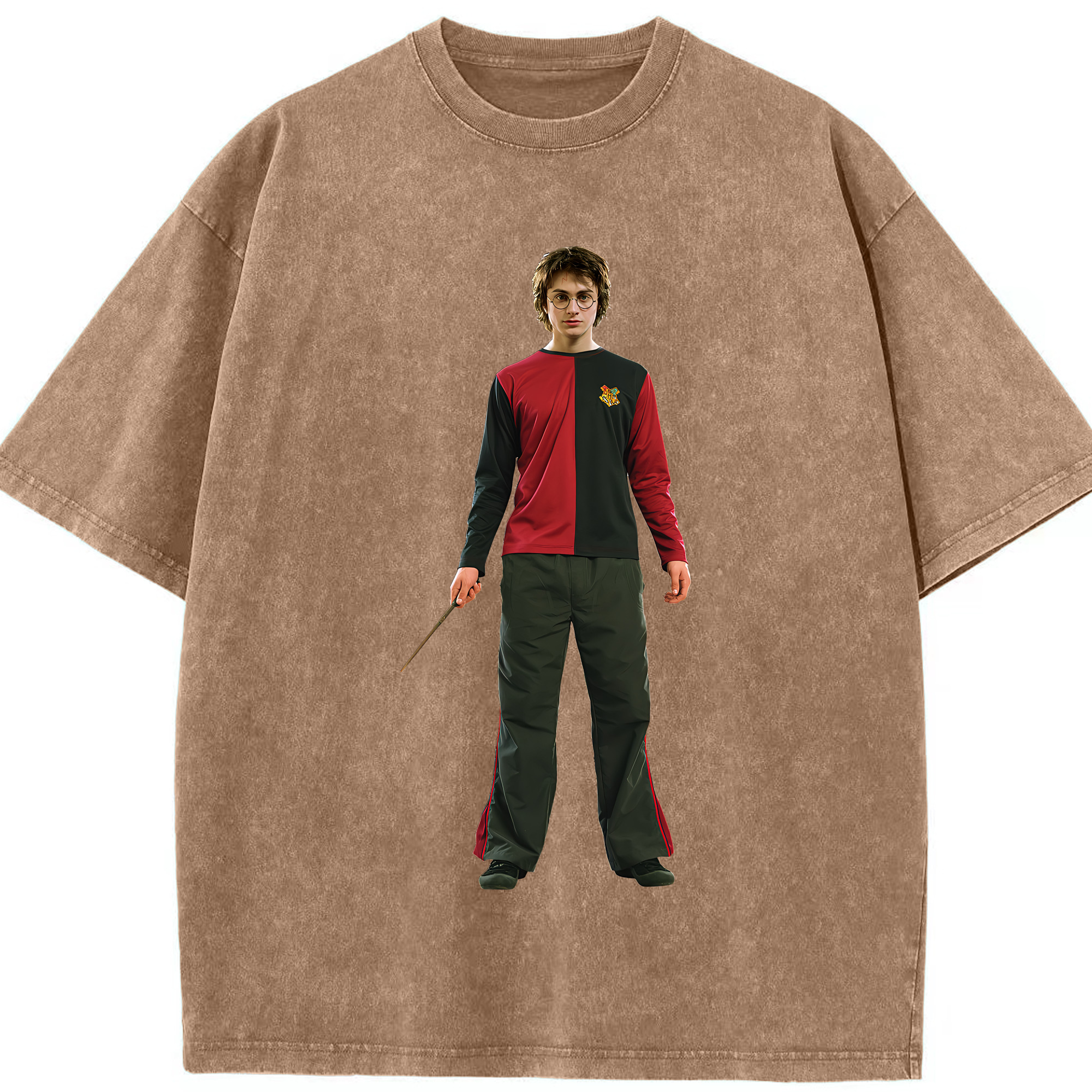 （画像用） Harry Potter ハリー・ポッターシリーズ 綿100% ヴィンテージ風 半袖Tシャツ（フロントプリント）