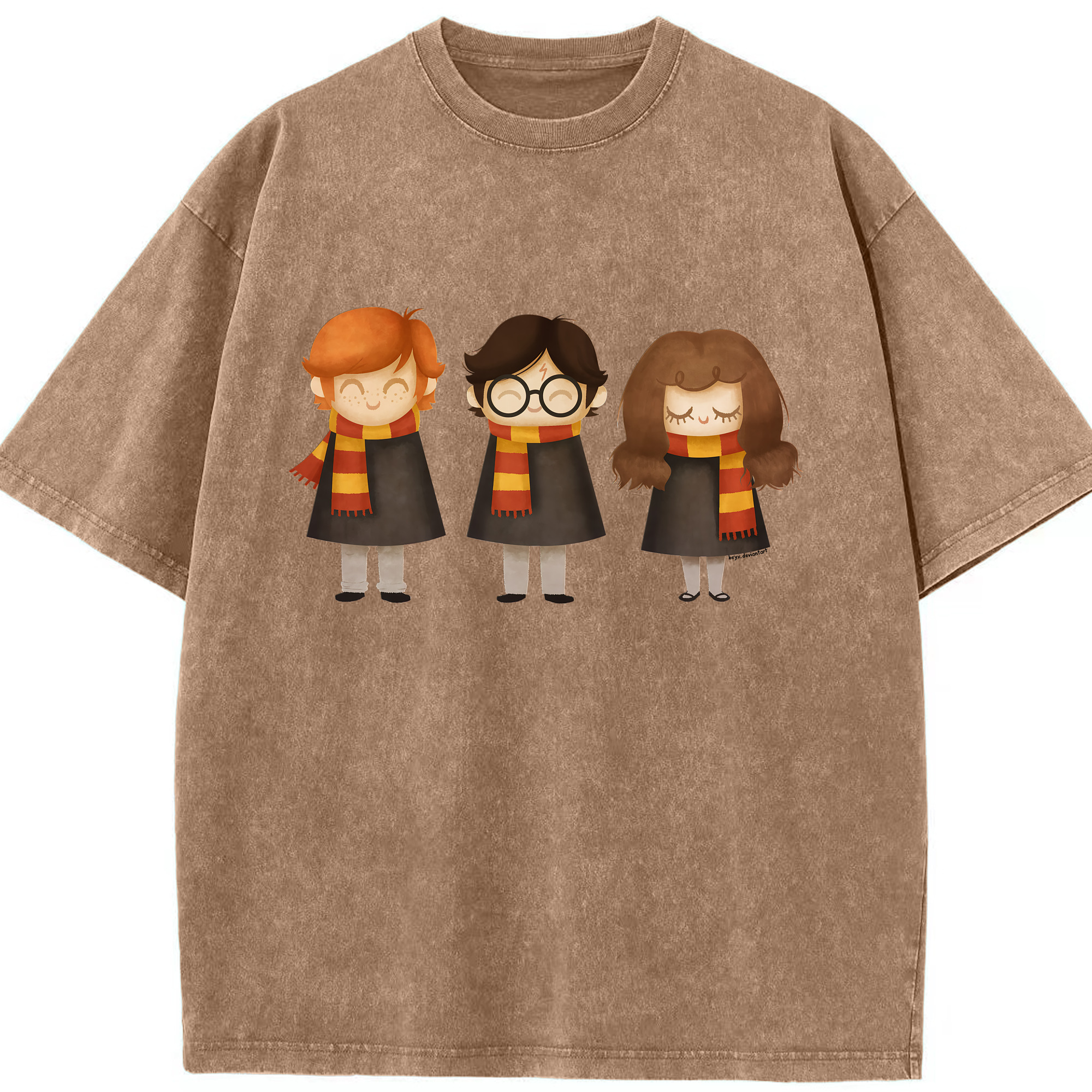 （画像用） Harry Potter ハリー・ポッターシリーズ 綿100% ヴィンテージ風 半袖Tシャツ（フロントプリント）