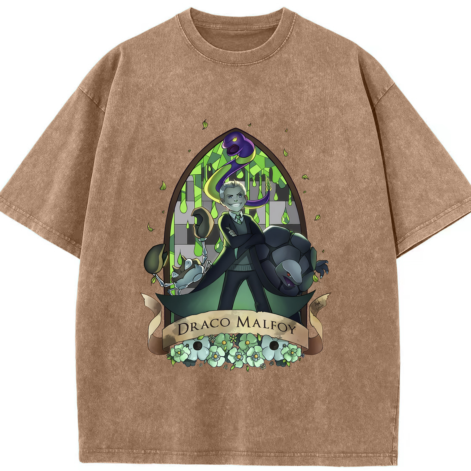 （画像用） Harry Potter ハリー・ポッターシリーズ 綿100% ヴィンテージ風 半袖Tシャツ（フロントプリント）