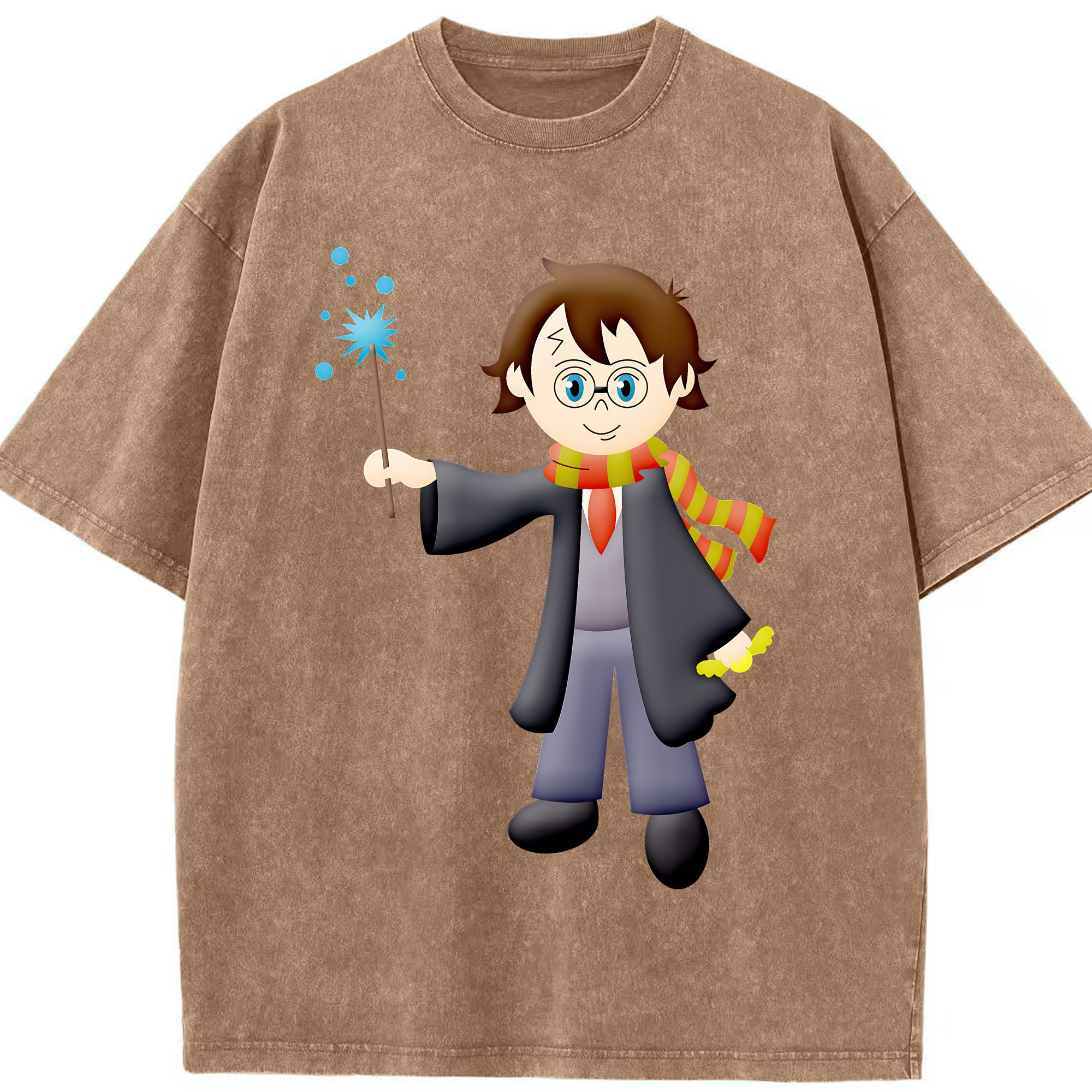 （画像用） Harry Potter ハリー・ポッターシリーズ 綿100% ヴィンテージ風 半袖Tシャツ（フロントプリント）