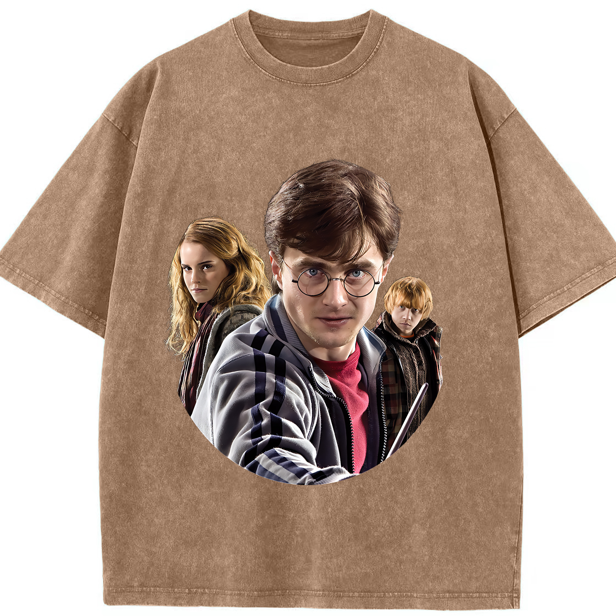 （画像用） Harry Potter ハリー・ポッターシリーズ 綿100% ヴィンテージ風 半袖Tシャツ（フロントプリント）