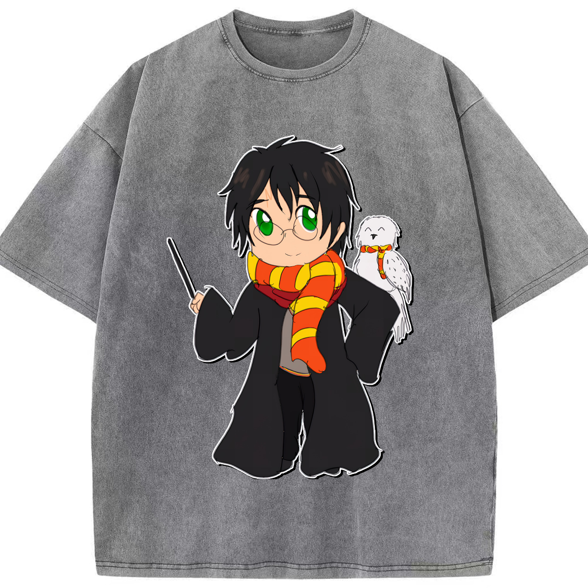（画像用） Harry Potter ハリー・ポッターシリーズ 綿100% ヴィンテージ風 半袖Tシャツ（フロントプリント）