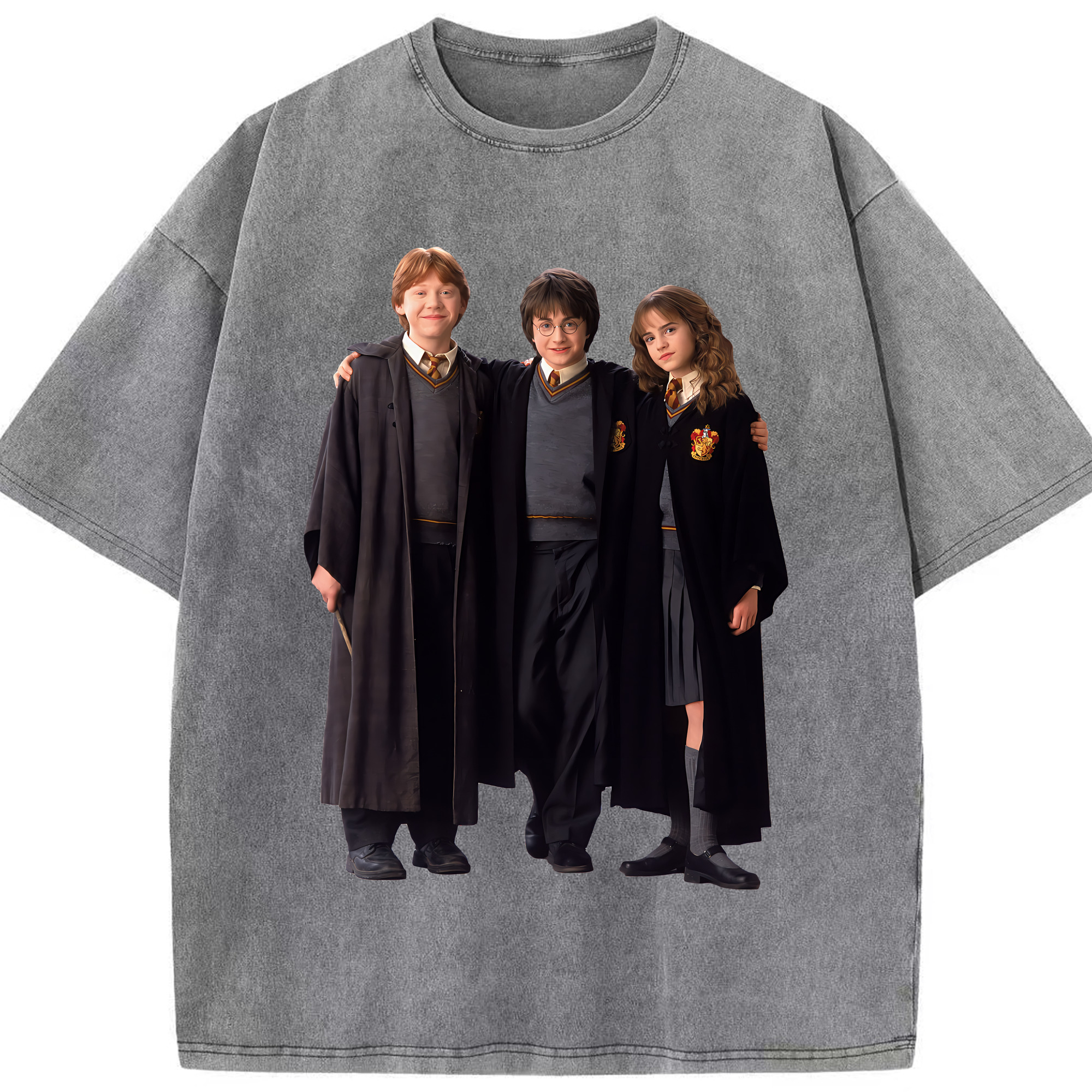 （画像用） Harry Potter ハリー・ポッターシリーズ 綿100% ヴィンテージ風 半袖Tシャツ（フロントプリント）