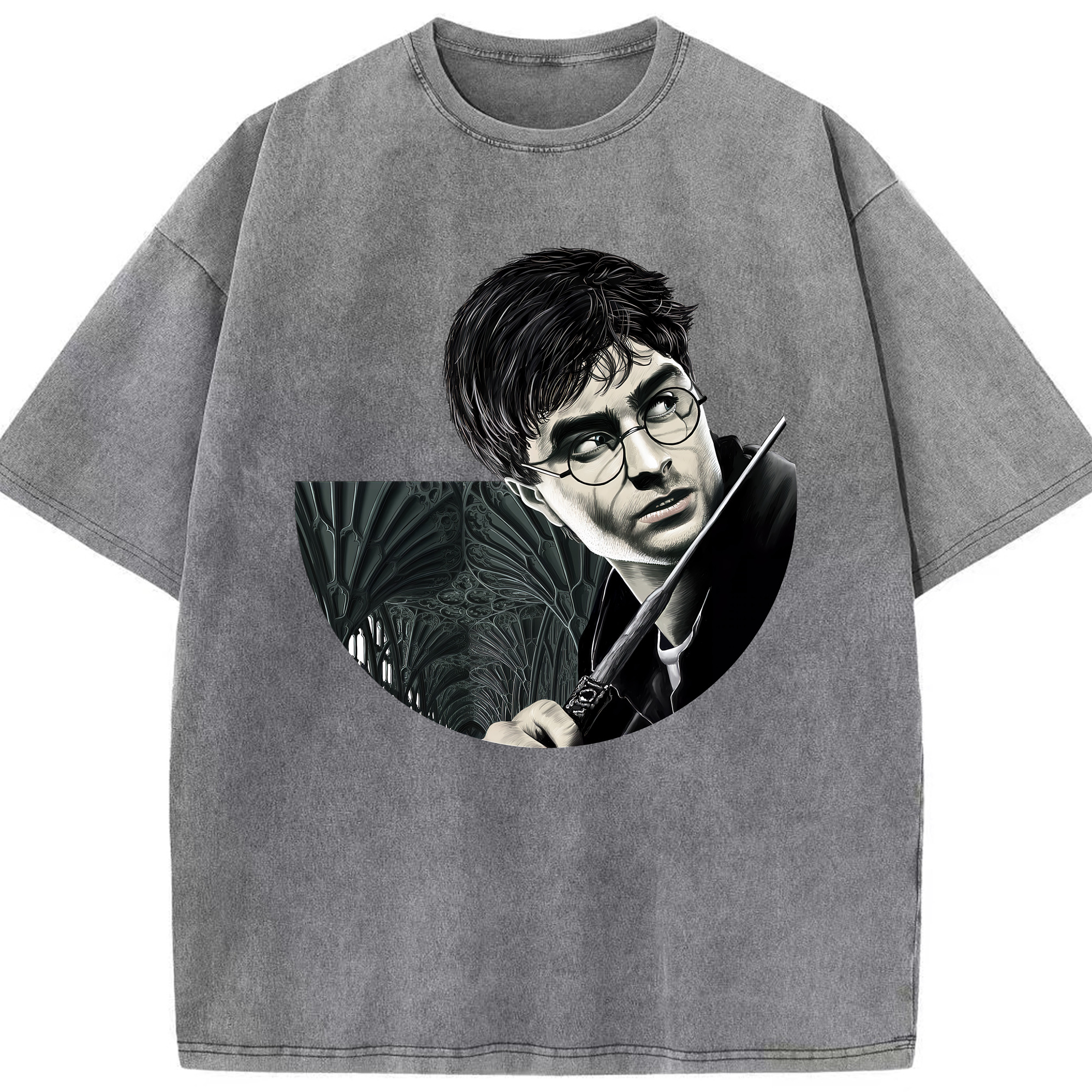 （画像用） Harry Potter ハリー・ポッターシリーズ 綿100% ヴィンテージ風 半袖Tシャツ（フロントプリント）
