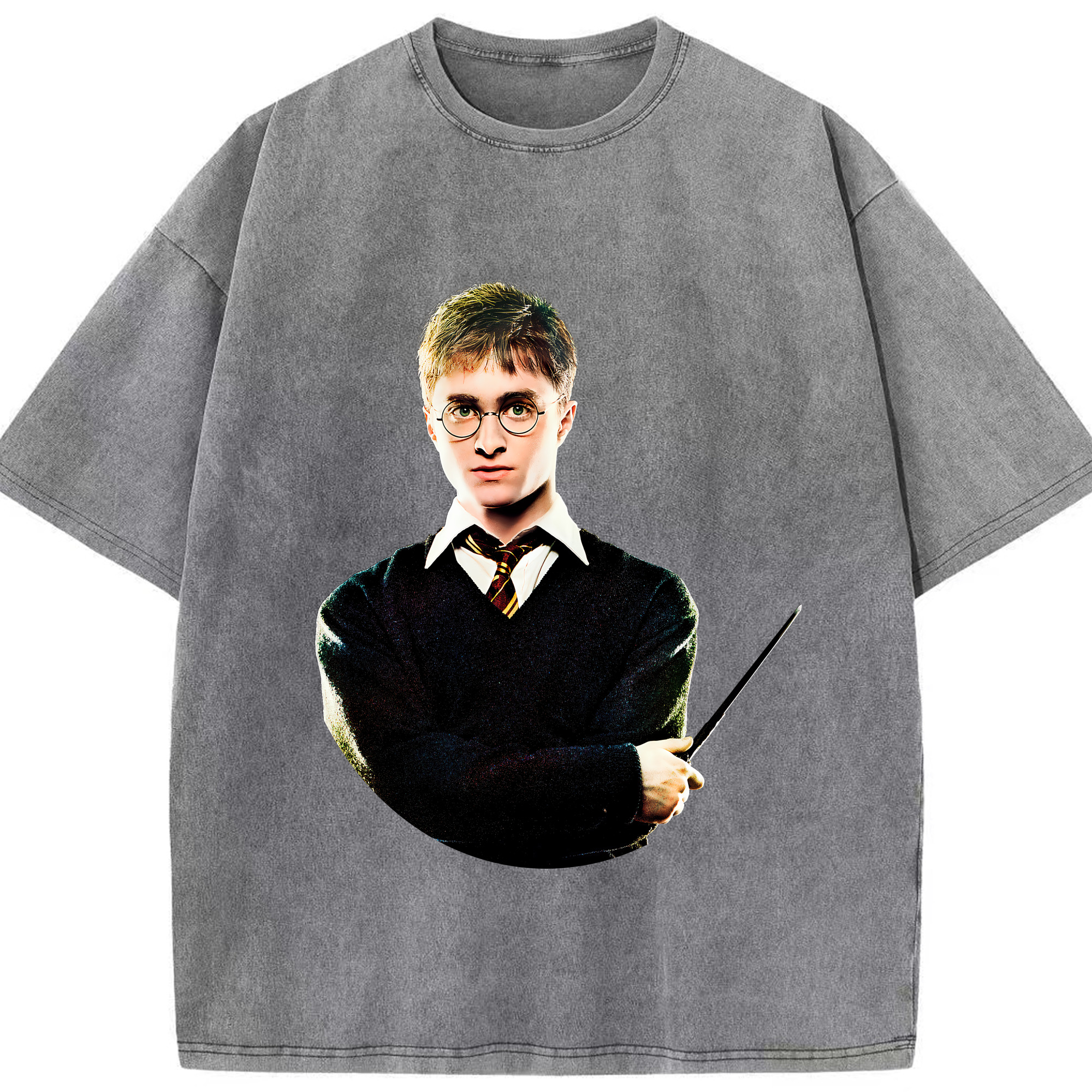 （画像用） Harry Potter ハリー・ポッターシリーズ 綿100% ヴィンテージ風 半袖Tシャツ（フロントプリント）