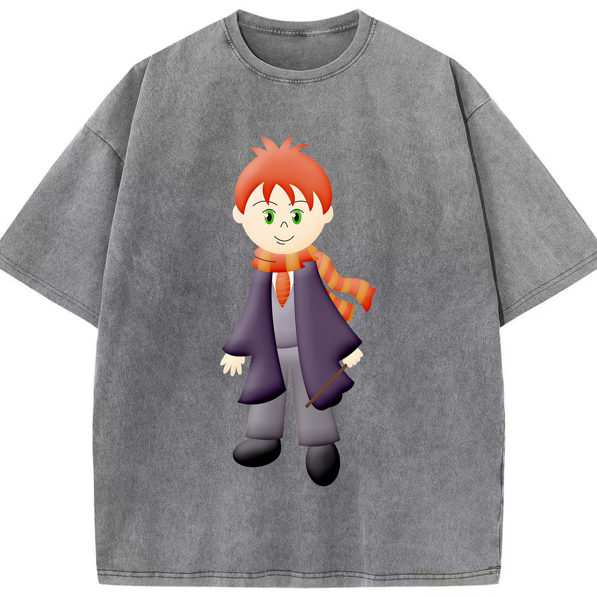 （画像用） Harry Potter ハリー・ポッターシリーズ 綿100% ヴィンテージ風 半袖Tシャツ（フロントプリント）