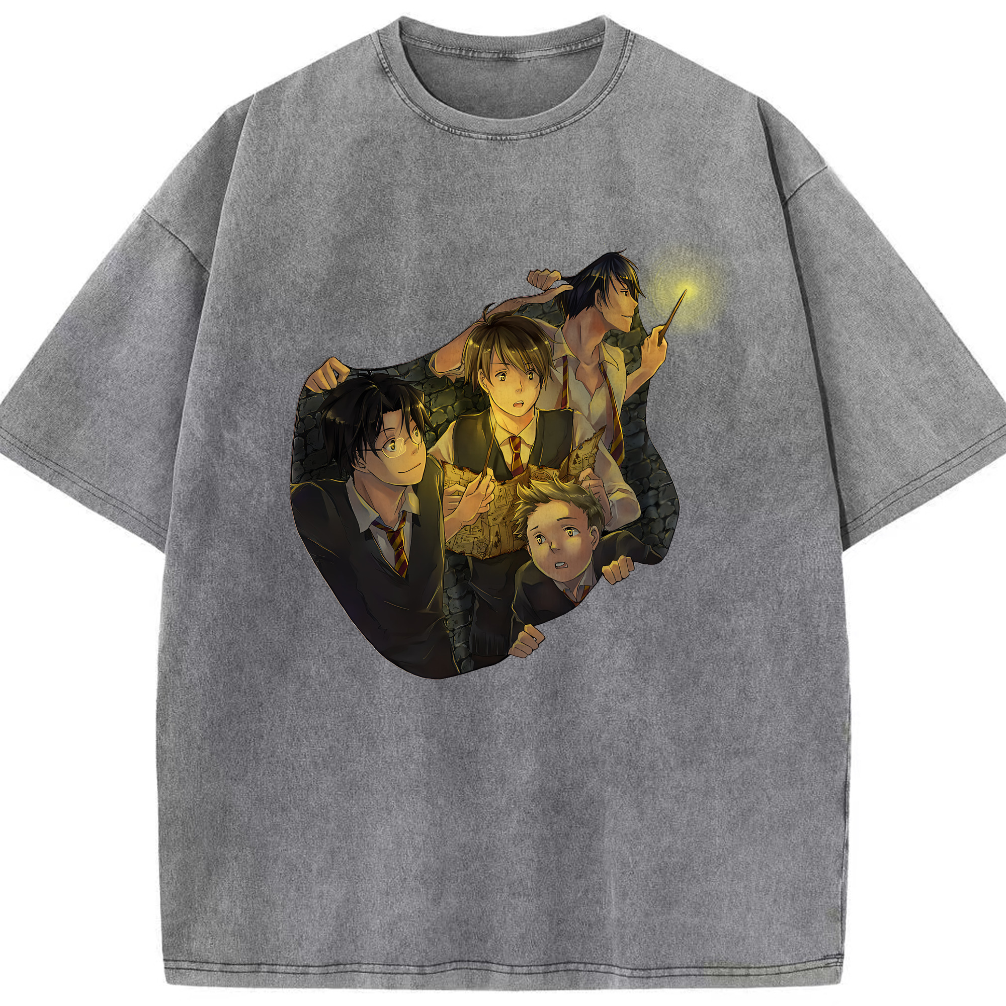 （画像用） Harry Potter ハリー・ポッターシリーズ 綿100% ヴィンテージ風 半袖Tシャツ（フロントプリント）