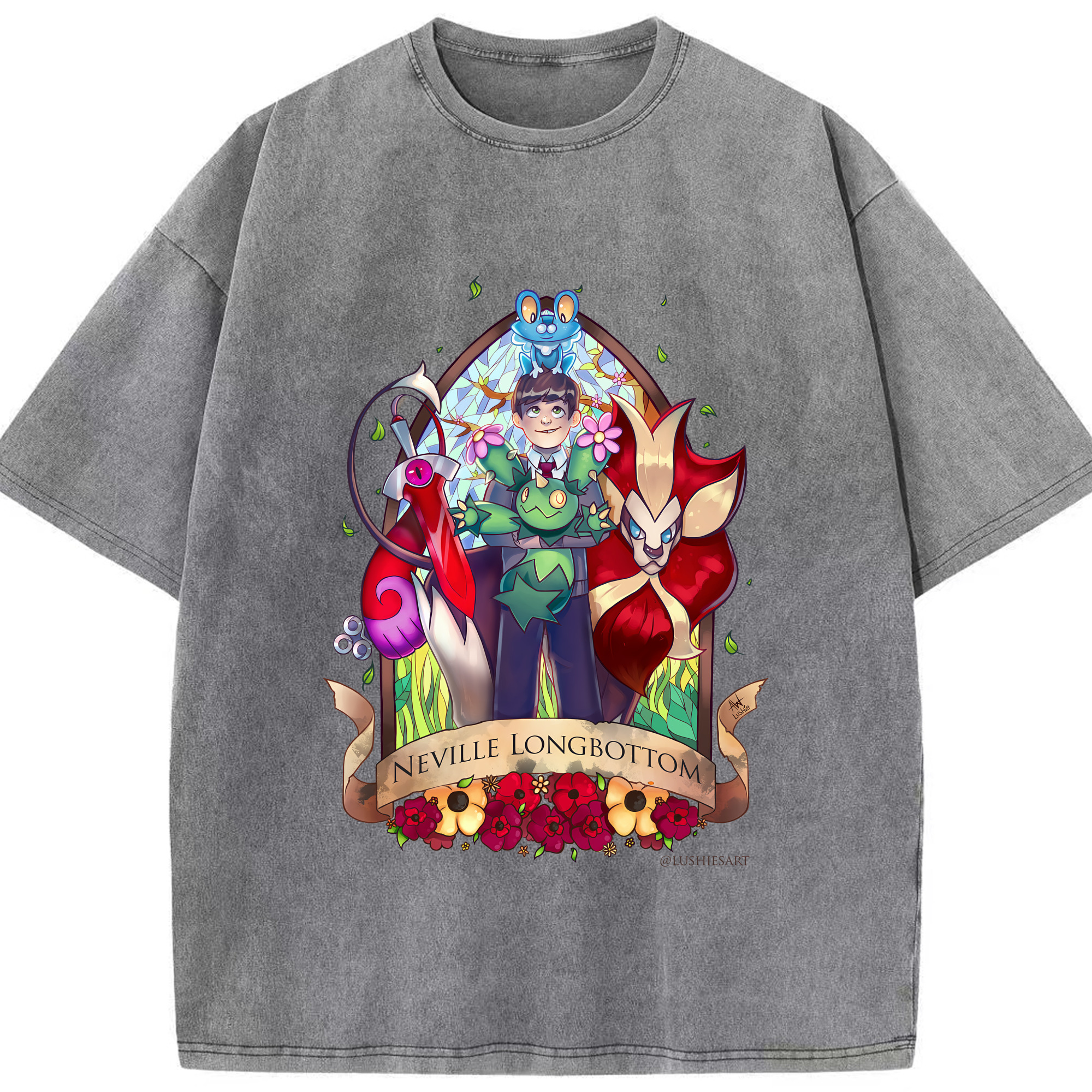 （画像用） Harry Potter ハリー・ポッターシリーズ 綿100% ヴィンテージ風 半袖Tシャツ（フロントプリント）