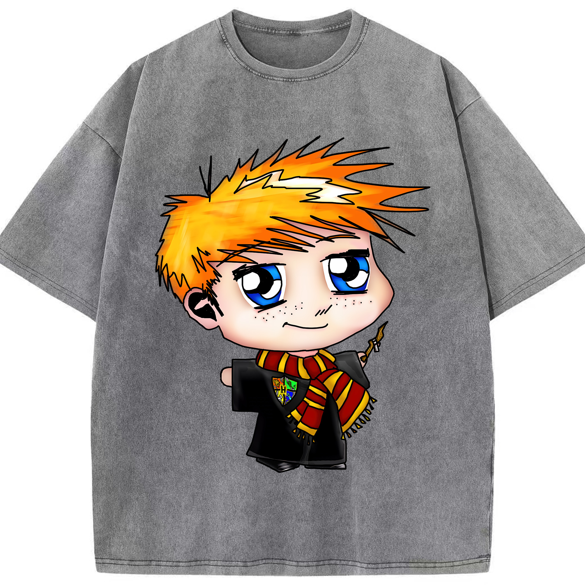 （画像用） Harry Potter ハリー・ポッターシリーズ 綿100% ヴィンテージ風 半袖Tシャツ（フロントプリント）