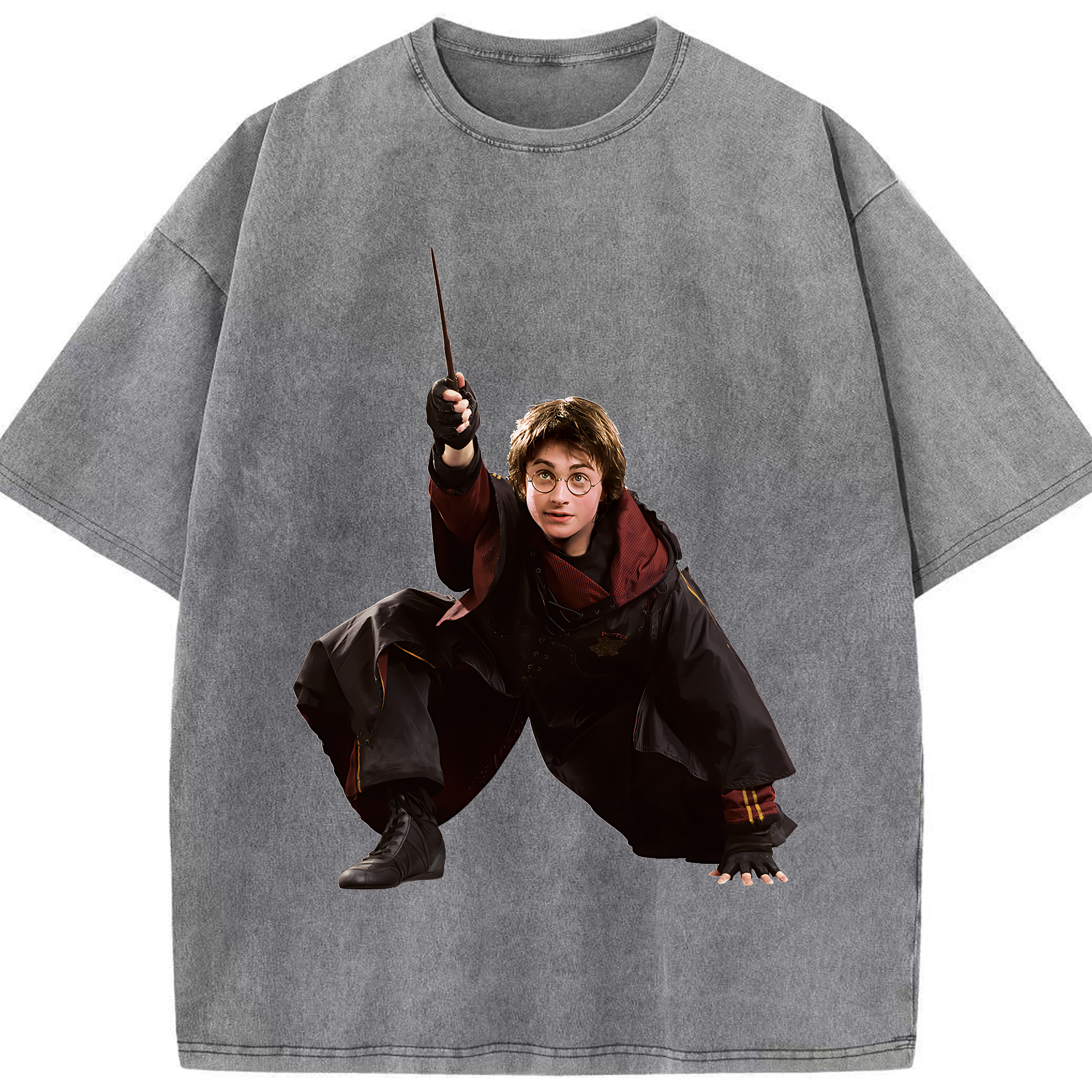 （画像用） Harry Potter ハリー・ポッターシリーズ 綿100% ヴィンテージ風 半袖Tシャツ（フロントプリント）