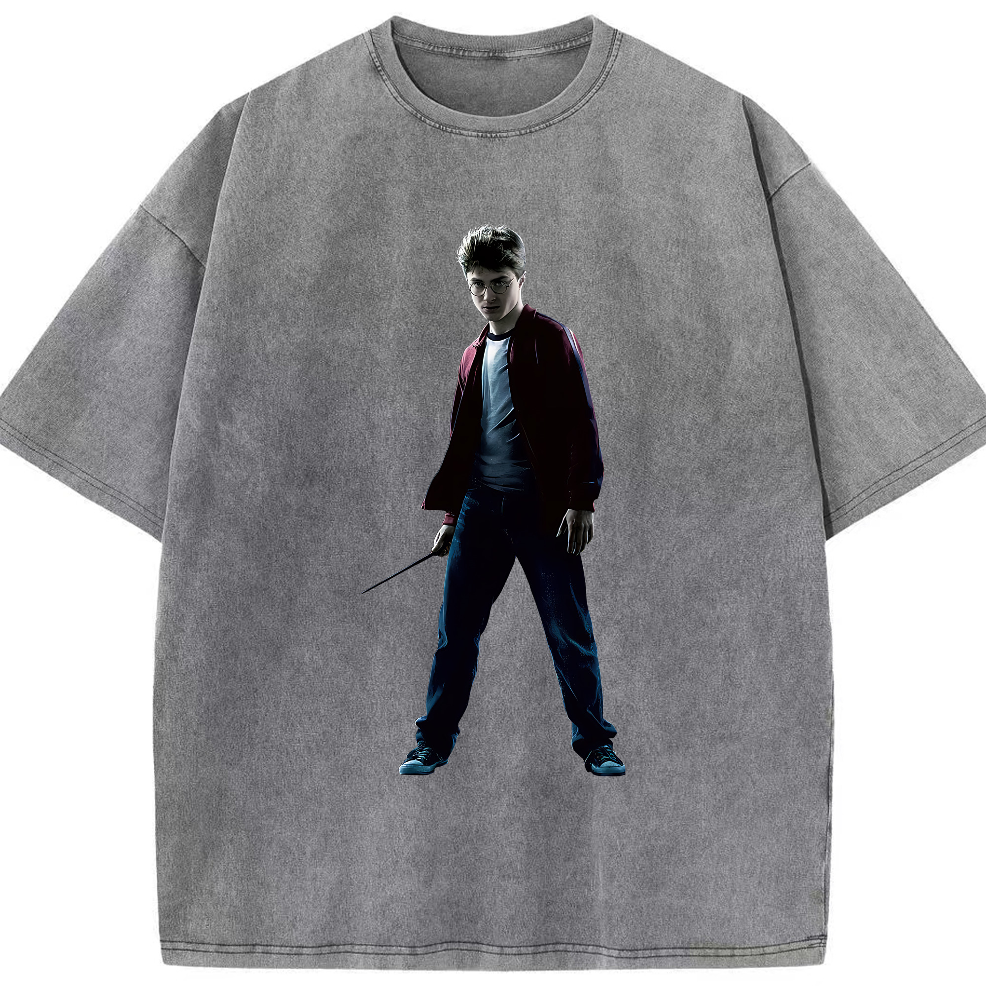 （画像用） Harry Potter ハリー・ポッターシリーズ 綿100% ヴィンテージ風 半袖Tシャツ（フロントプリント）