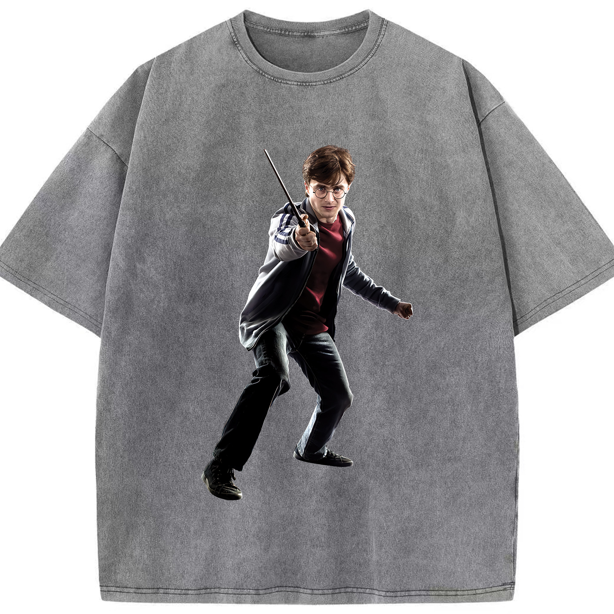 （画像用） Harry Potter ハリー・ポッターシリーズ 綿100% ヴィンテージ風 半袖Tシャツ（フロントプリント）