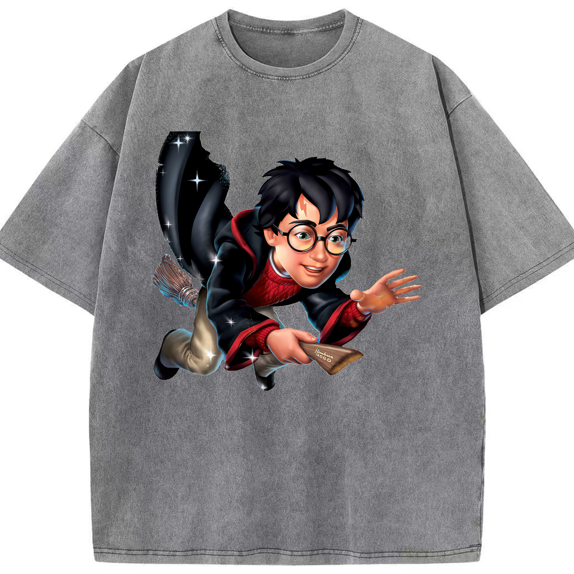 （画像用） Harry Potter ハリー・ポッターシリーズ 綿100% ヴィンテージ風 半袖Tシャツ（フロントプリント）