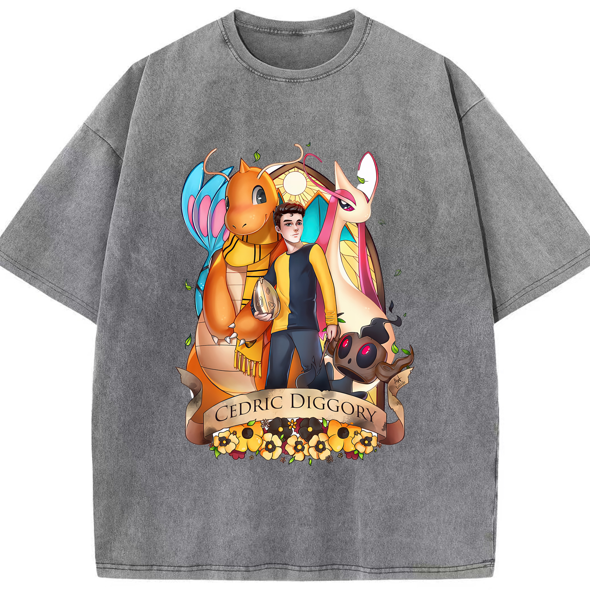 （画像用） Harry Potter ハリー・ポッターシリーズ 綿100% ヴィンテージ風 半袖Tシャツ（フロントプリント）