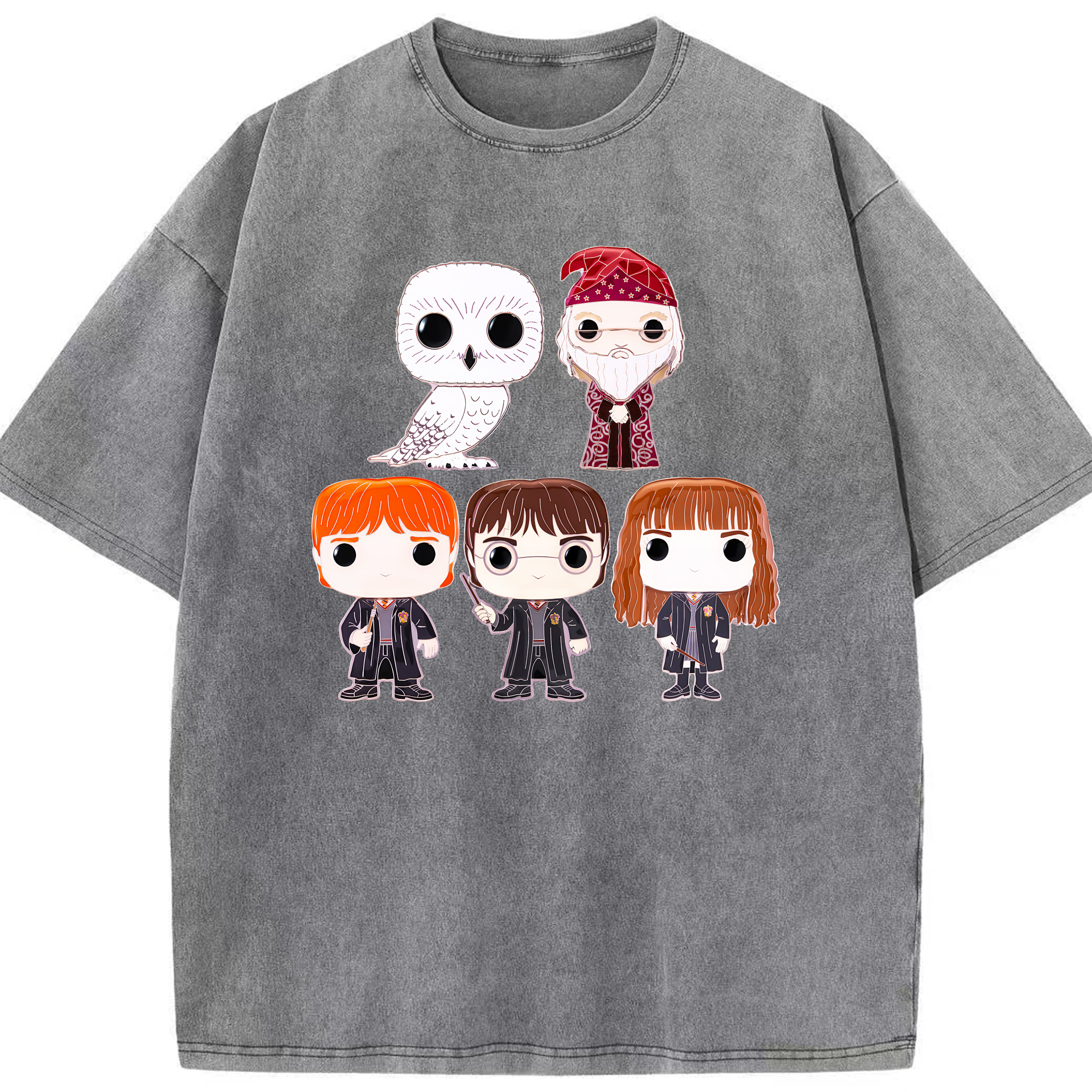 （画像用） Harry Potter ハリー・ポッターシリーズ 綿100% ヴィンテージ風 半袖Tシャツ（フロントプリント）