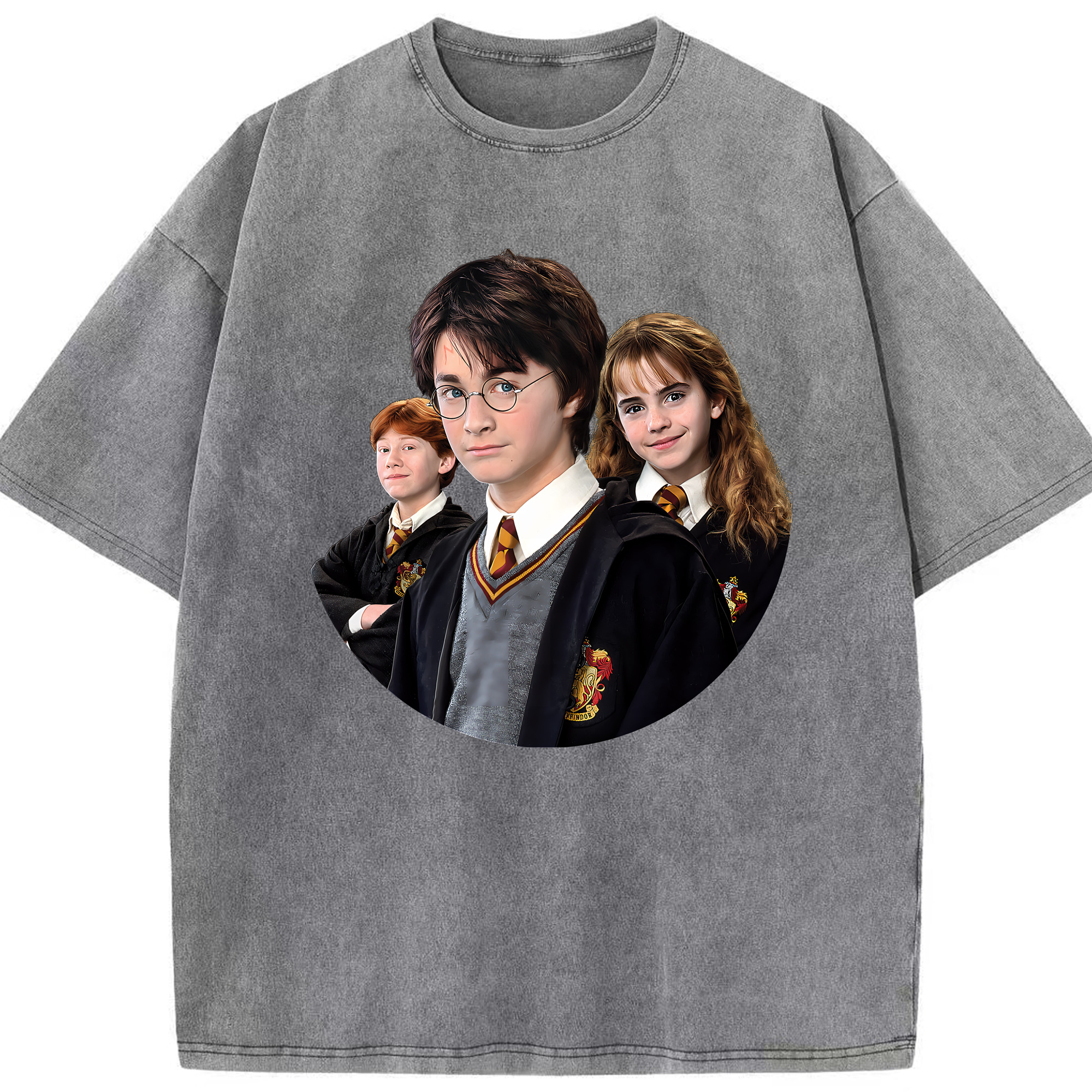 （画像用） Harry Potter ハリー・ポッターシリーズ 綿100% ヴィンテージ風 半袖Tシャツ（フロントプリント）