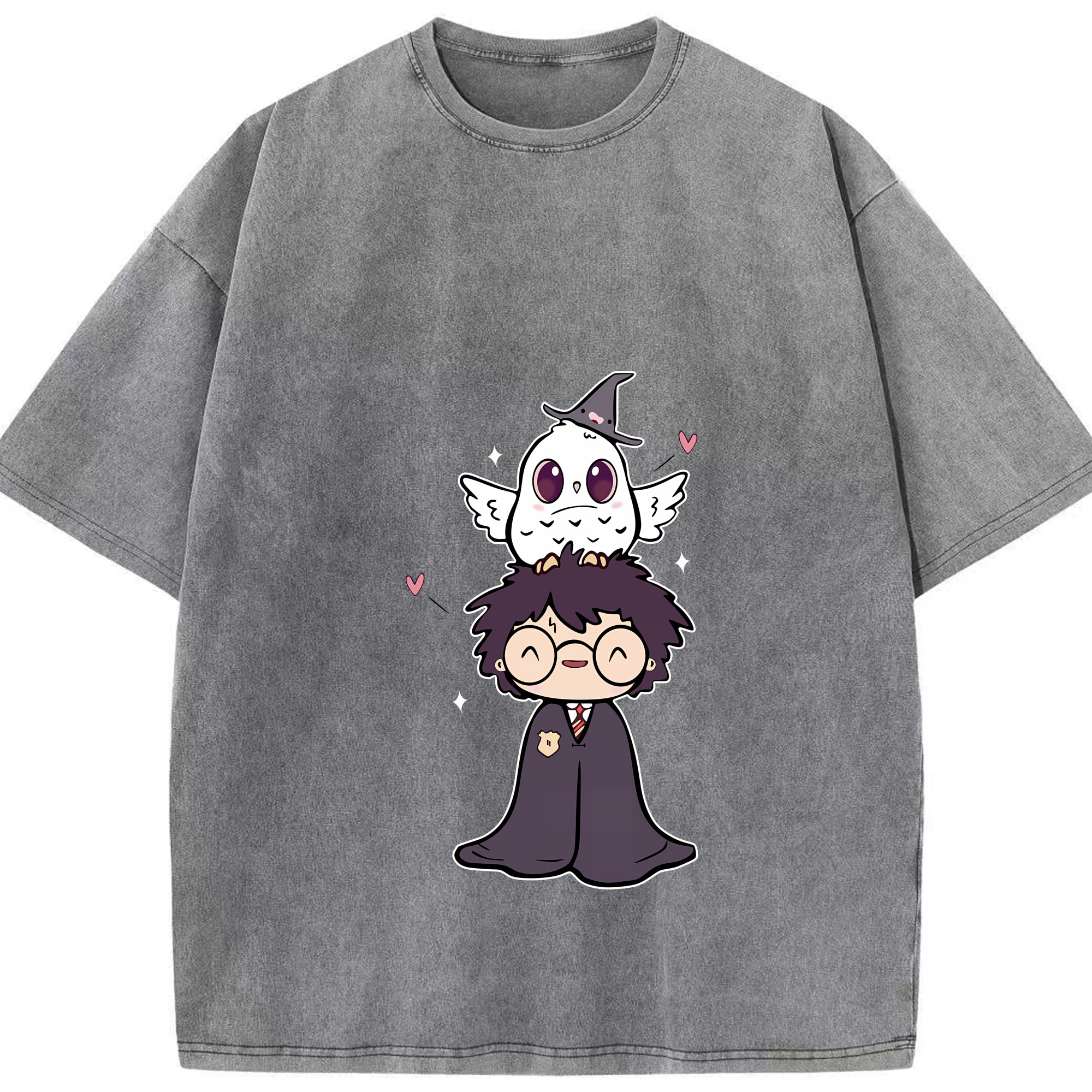（画像用） Harry Potter ハリー・ポッターシリーズ 綿100% ヴィンテージ風 半袖Tシャツ（フロントプリント）