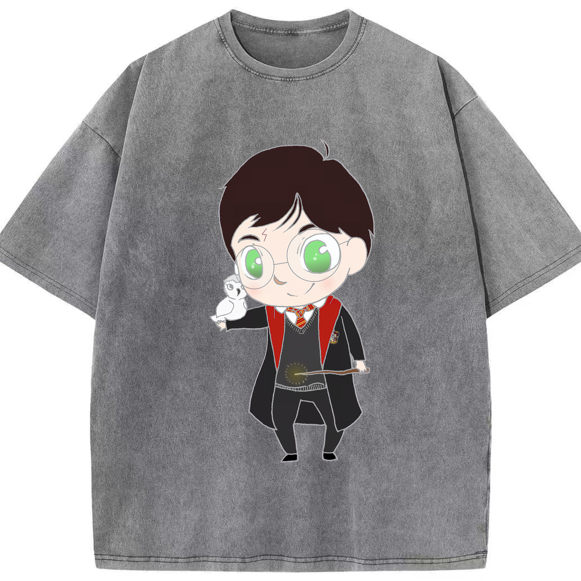 （画像用） Harry Potter ハリー・ポッターシリーズ 綿100% ヴィンテージ風 半袖Tシャツ（フロントプリント）