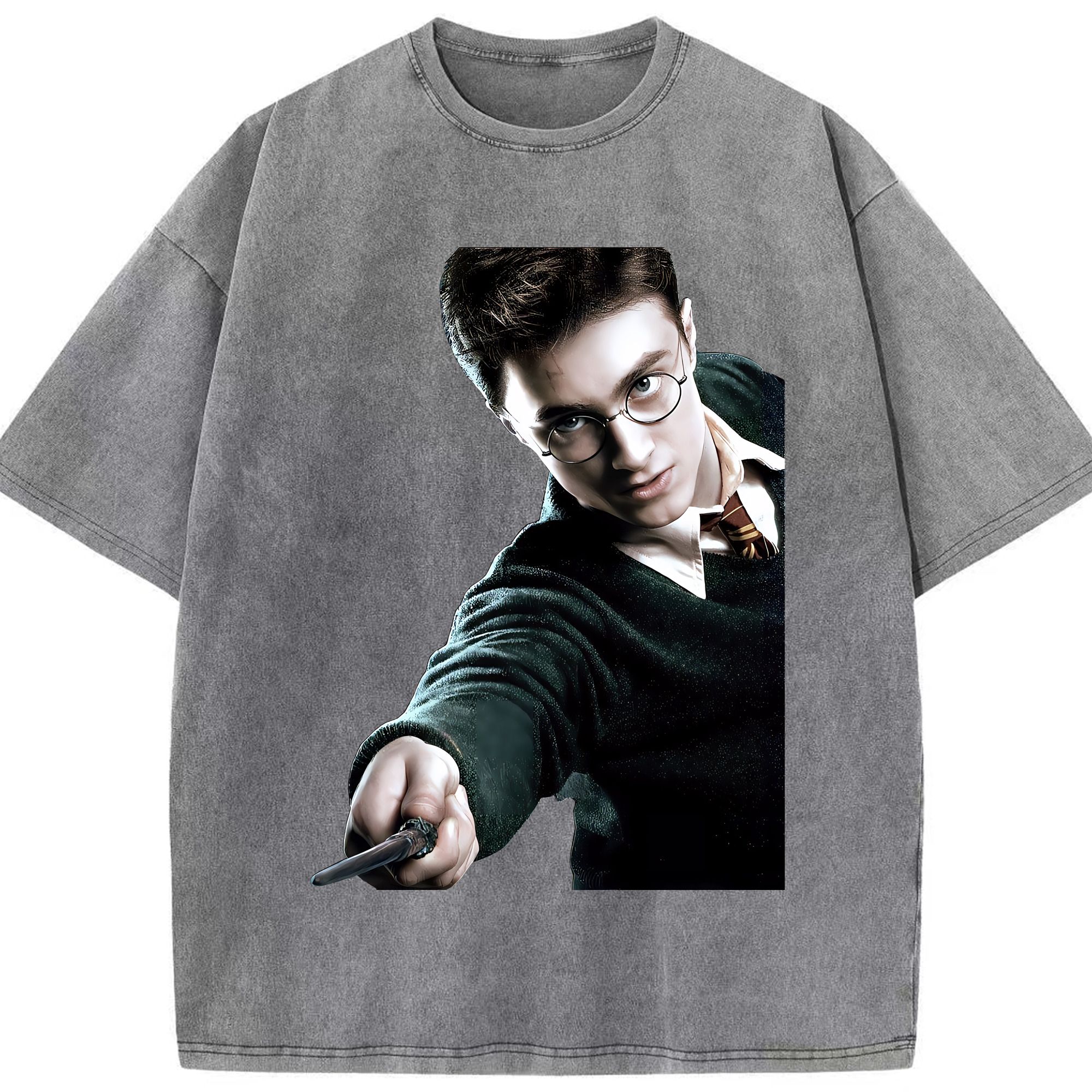 （画像用） Harry Potter ハリー・ポッターシリーズ 綿100% ヴィンテージ風 半袖Tシャツ（フロントプリント）