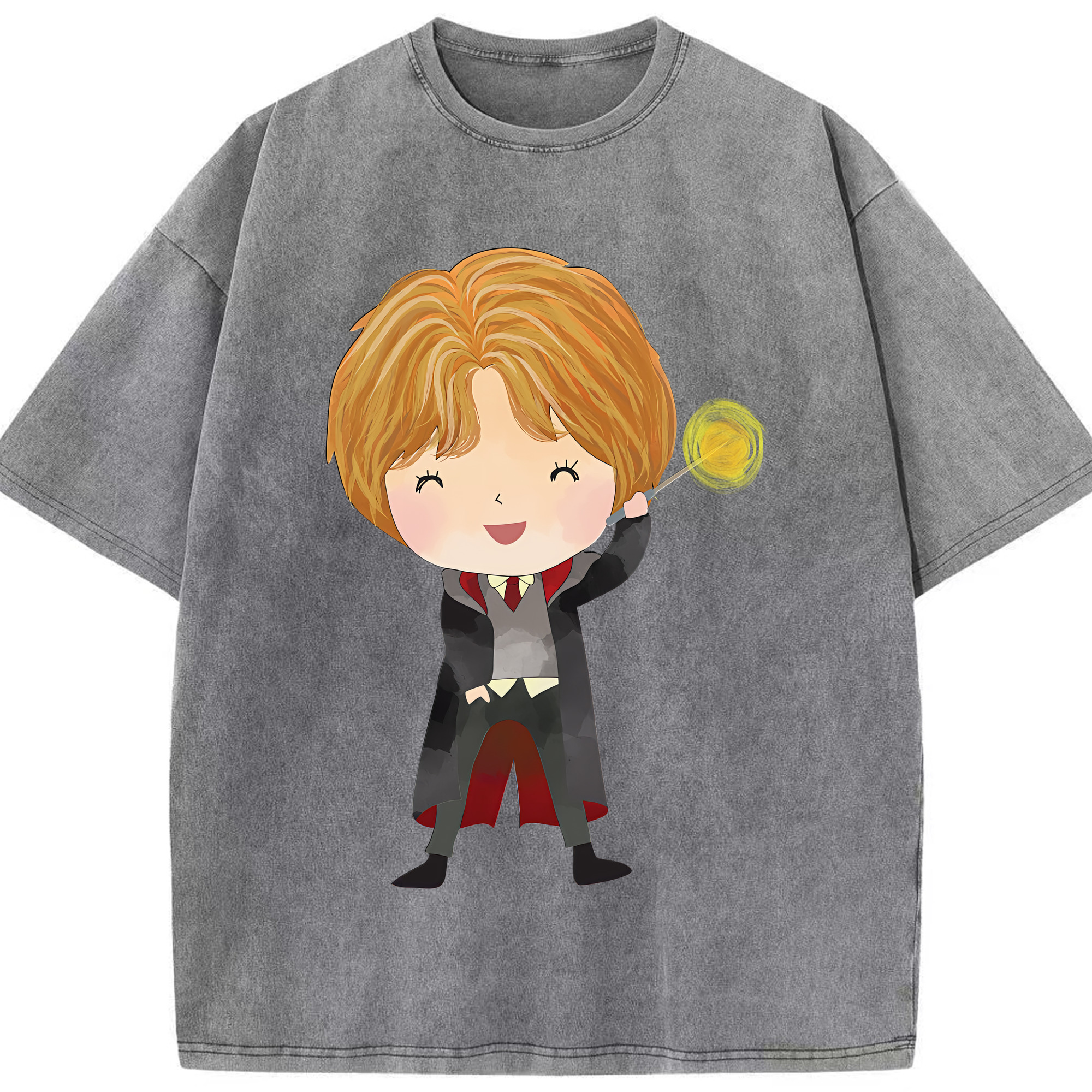 （画像用） Harry Potter ハリー・ポッターシリーズ 綿100% ヴィンテージ風 半袖Tシャツ（フロントプリント）