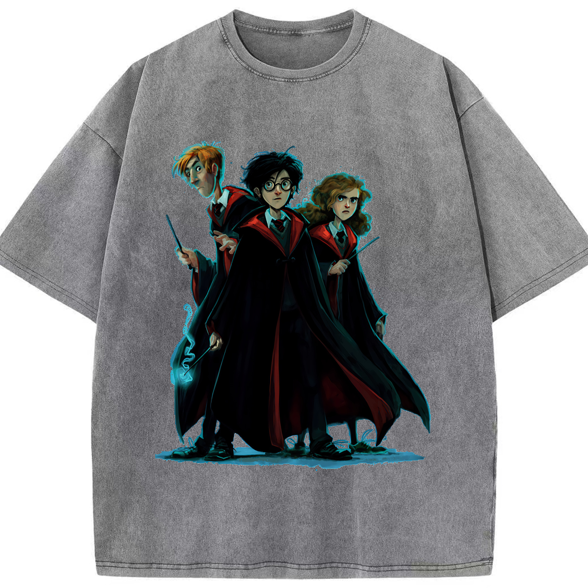 （画像用） Harry Potter ハリー・ポッターシリーズ 綿100% ヴィンテージ風 半袖Tシャツ（フロントプリント）