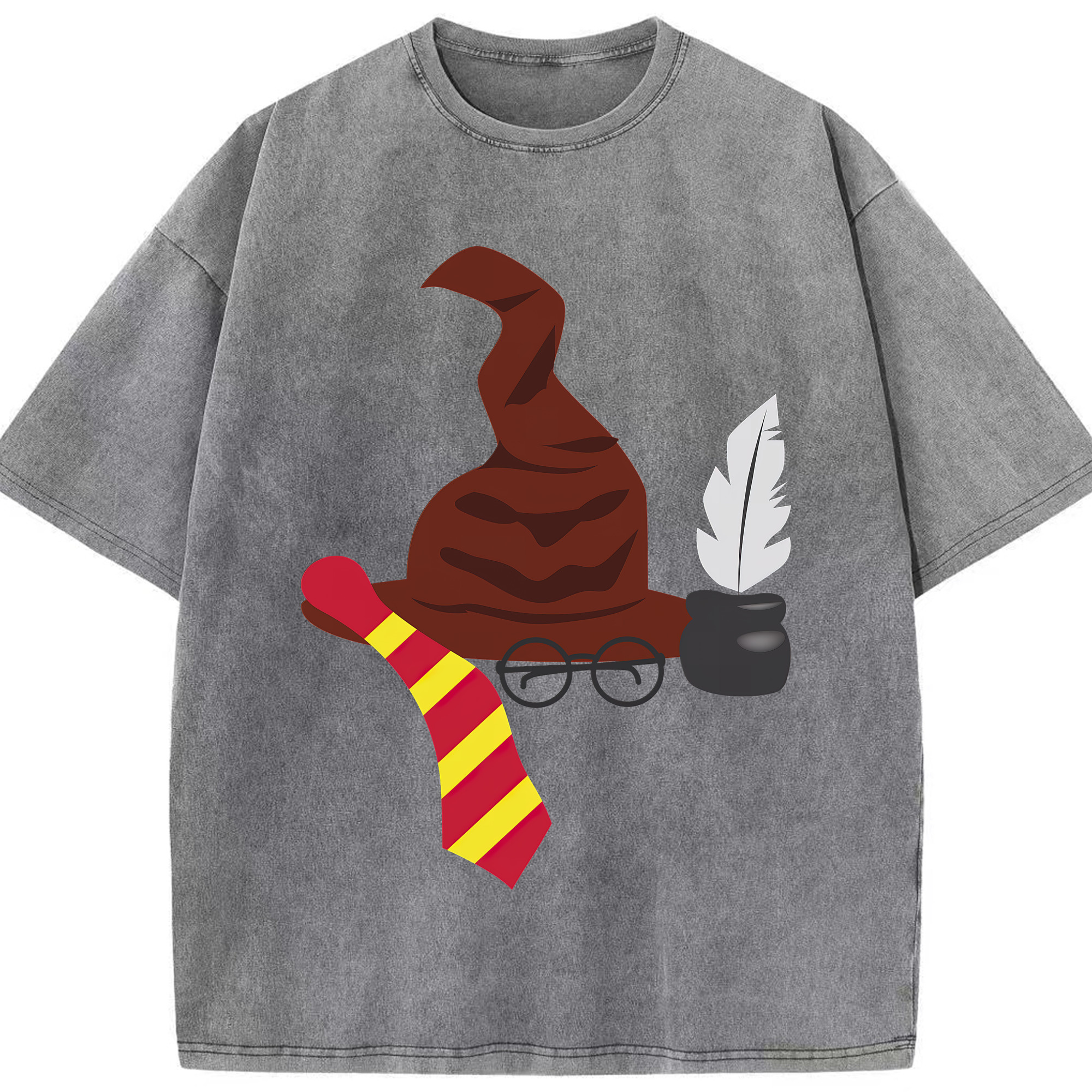 （画像用） Harry Potter ハリー・ポッターシリーズ 綿100% ヴィンテージ風 半袖Tシャツ（フロントプリント）