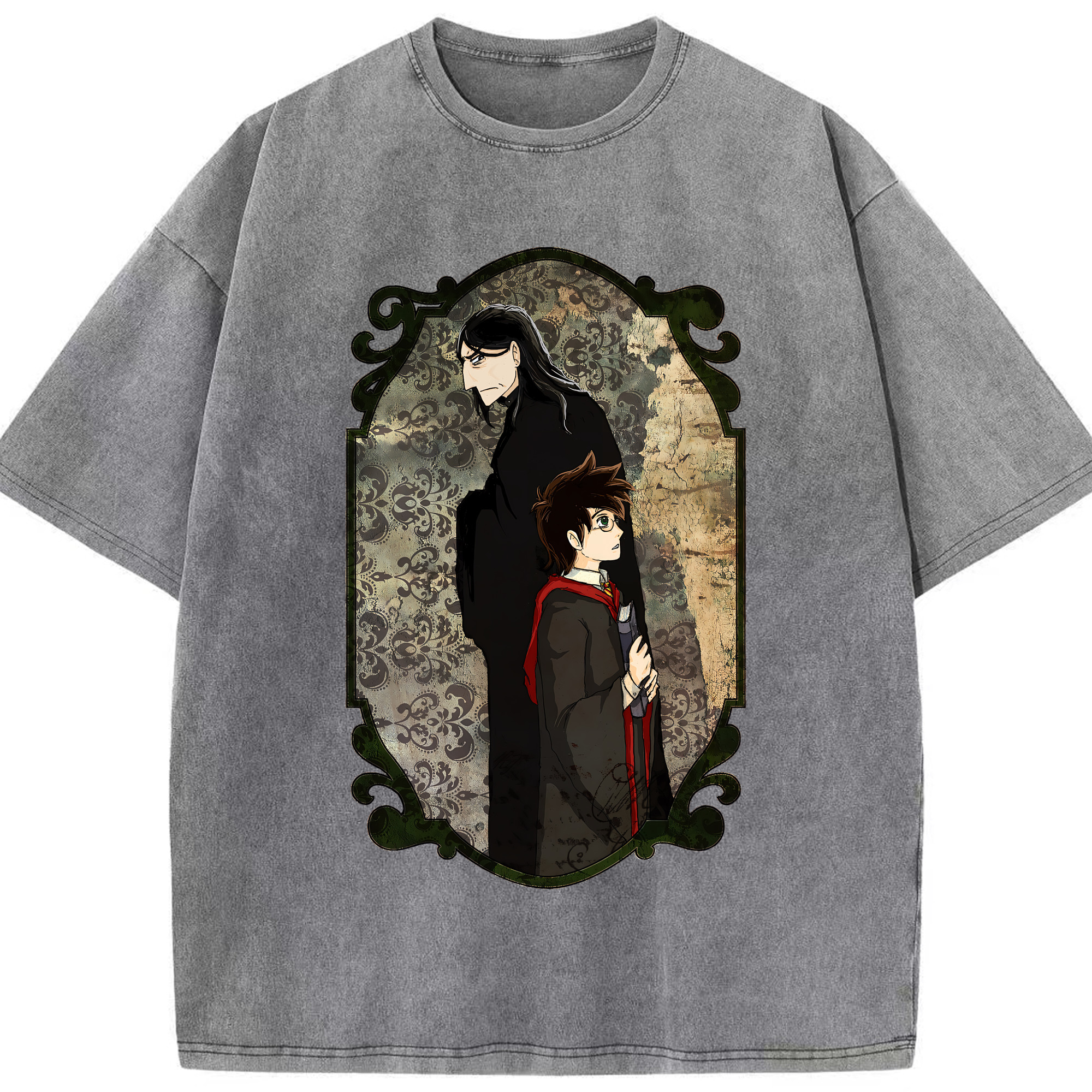 （画像用） Harry Potter ハリー・ポッターシリーズ 綿100% ヴィンテージ風 半袖Tシャツ（フロントプリント）