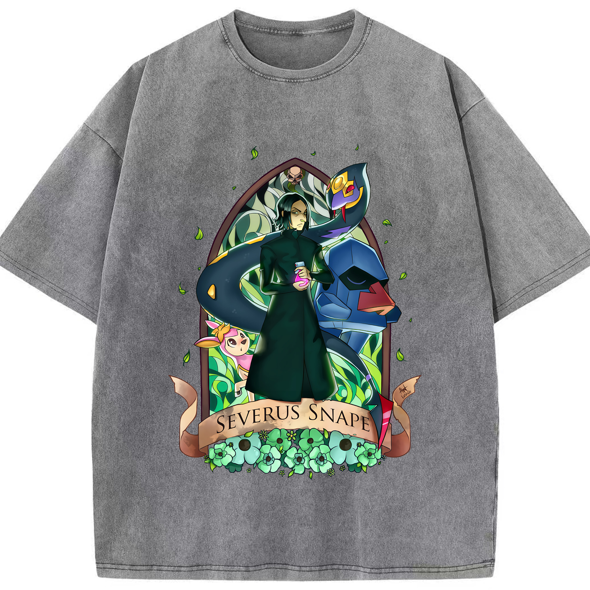 （画像用） Harry Potter ハリー・ポッターシリーズ 綿100% ヴィンテージ風 半袖Tシャツ（フロントプリント）
