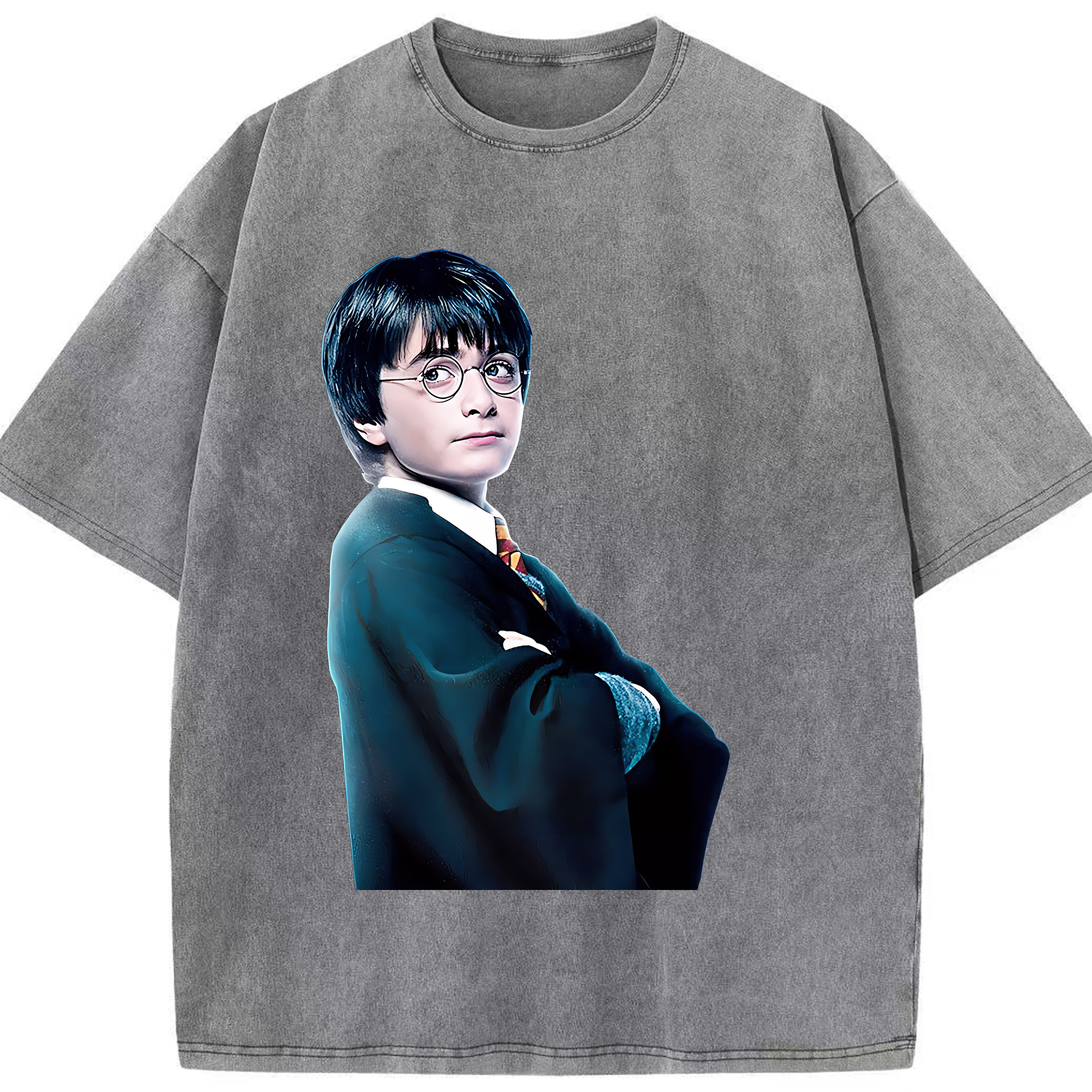 （画像用） Harry Potter ハリー・ポッターシリーズ 綿100% ヴィンテージ風 半袖Tシャツ（フロントプリント）