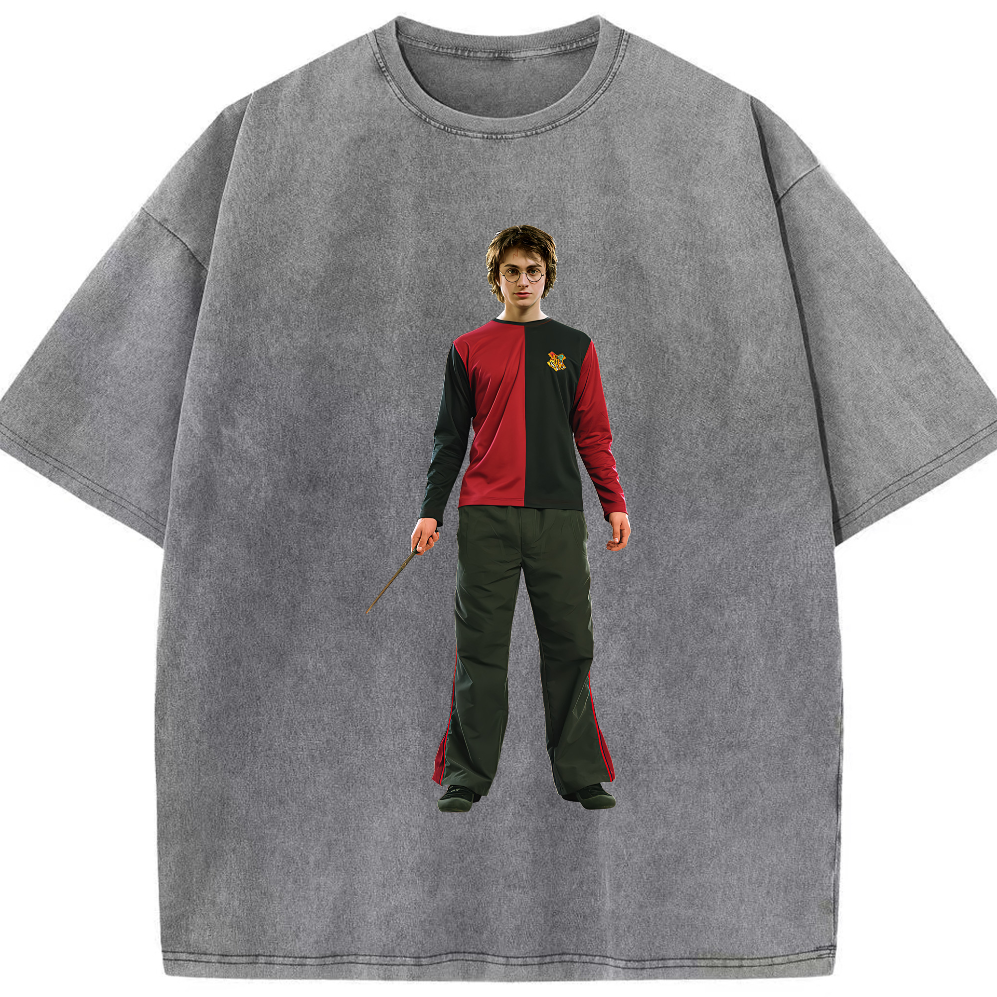 （画像用） Harry Potter ハリー・ポッターシリーズ 綿100% ヴィンテージ風 半袖Tシャツ（フロントプリント）