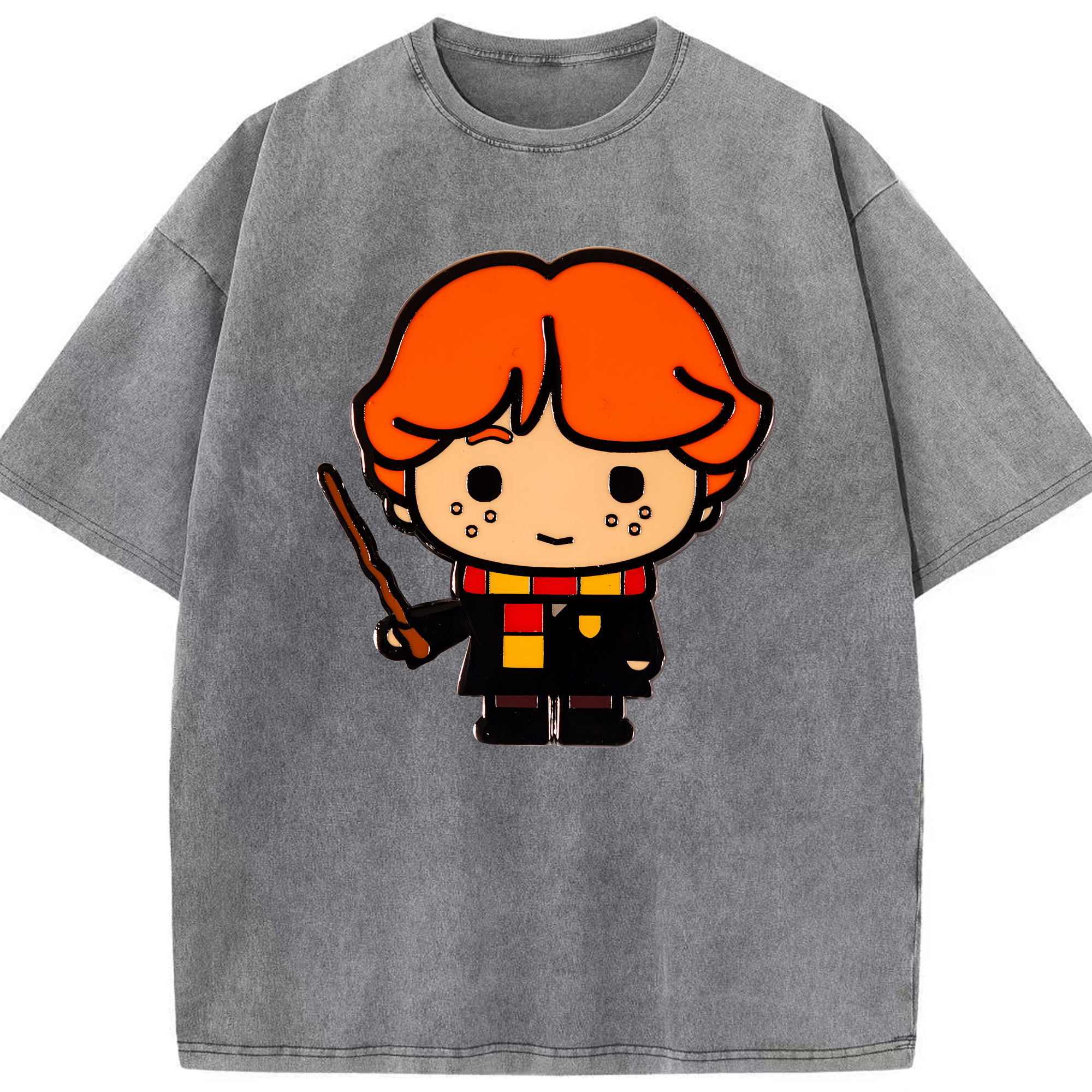 （画像用） Harry Potter ハリー・ポッターシリーズ 綿100% ヴィンテージ風 半袖Tシャツ（フロントプリント）
