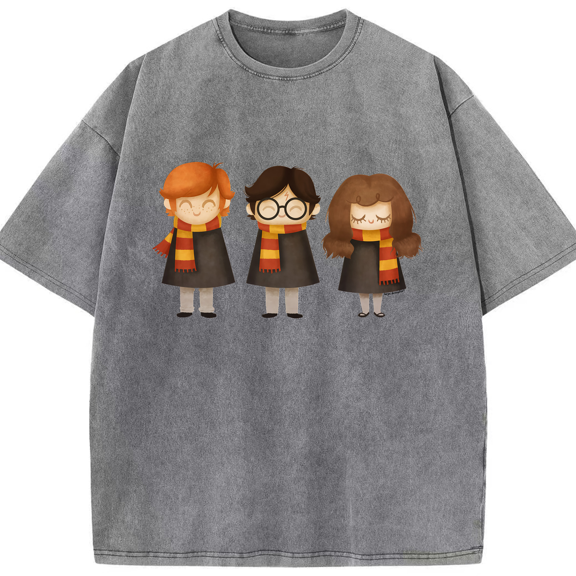 （画像用） Harry Potter ハリー・ポッターシリーズ 綿100% ヴィンテージ風 半袖Tシャツ（フロントプリント）