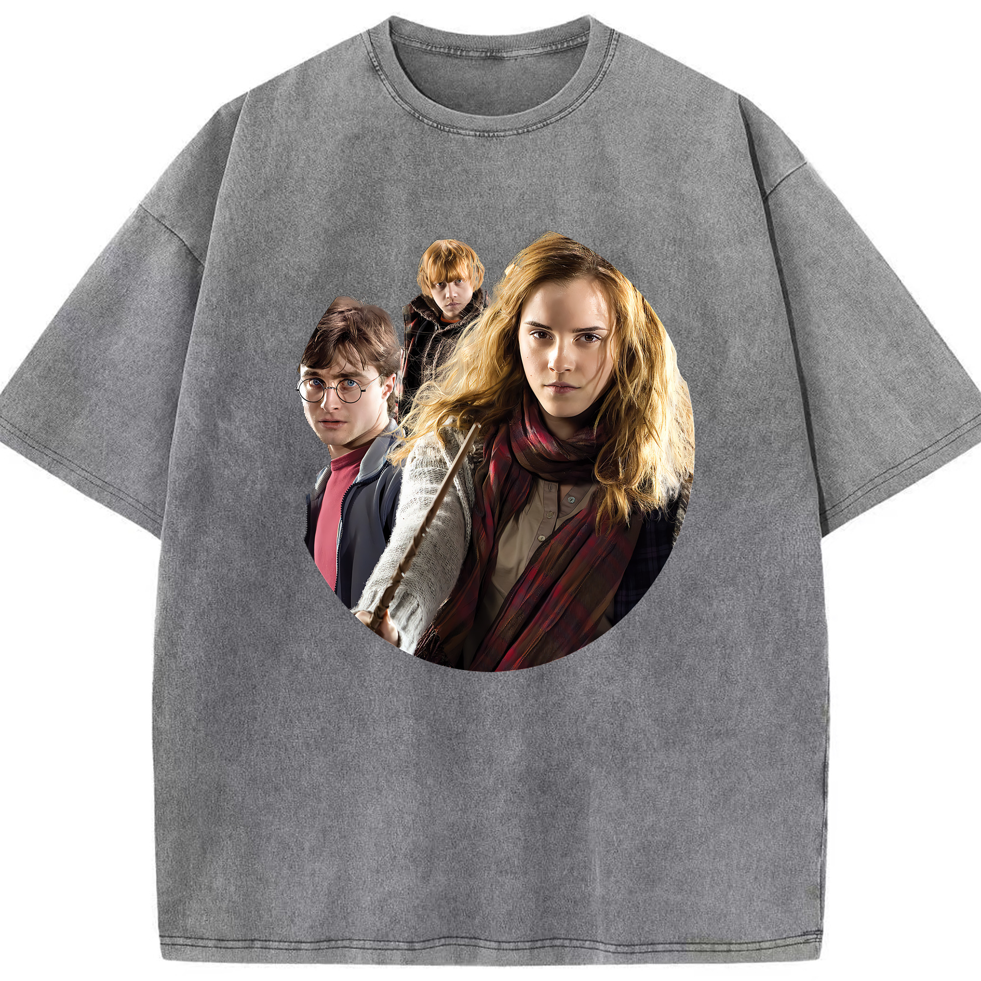 （画像用） Harry Potter ハリー・ポッターシリーズ 綿100% ヴィンテージ風 半袖Tシャツ（フロントプリント）