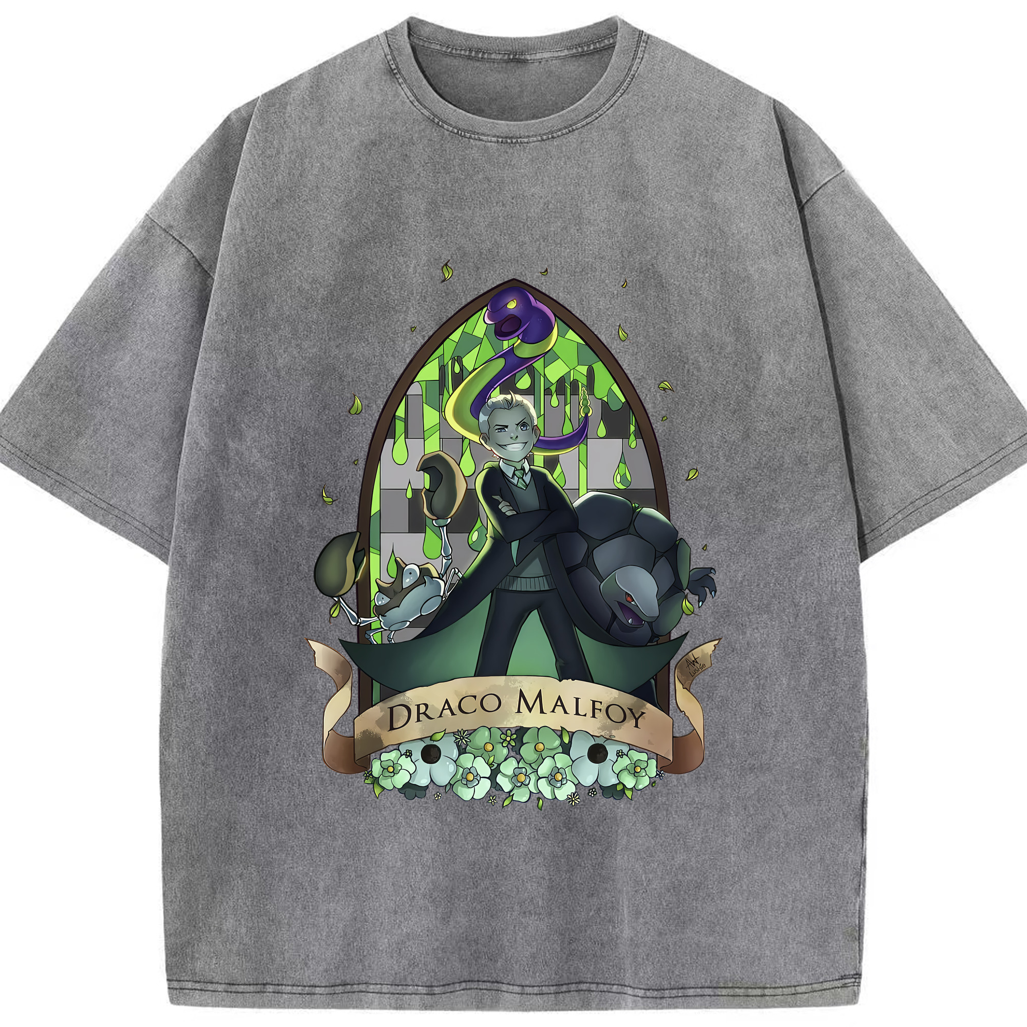 （画像用） Harry Potter ハリー・ポッターシリーズ 綿100% ヴィンテージ風 半袖Tシャツ（フロントプリント）