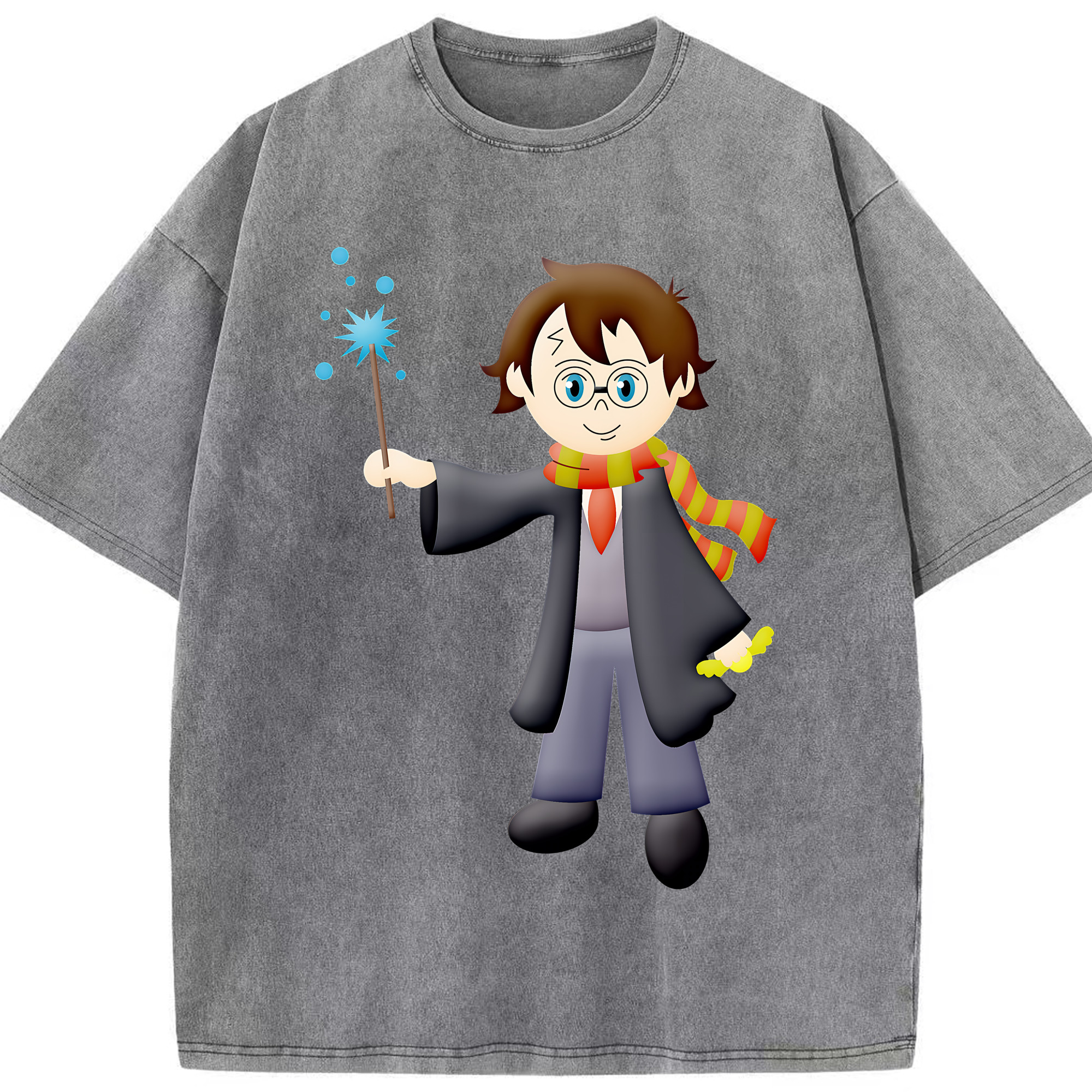 （画像用） Harry Potter ハリー・ポッターシリーズ 綿100% ヴィンテージ風 半袖Tシャツ（フロントプリント）