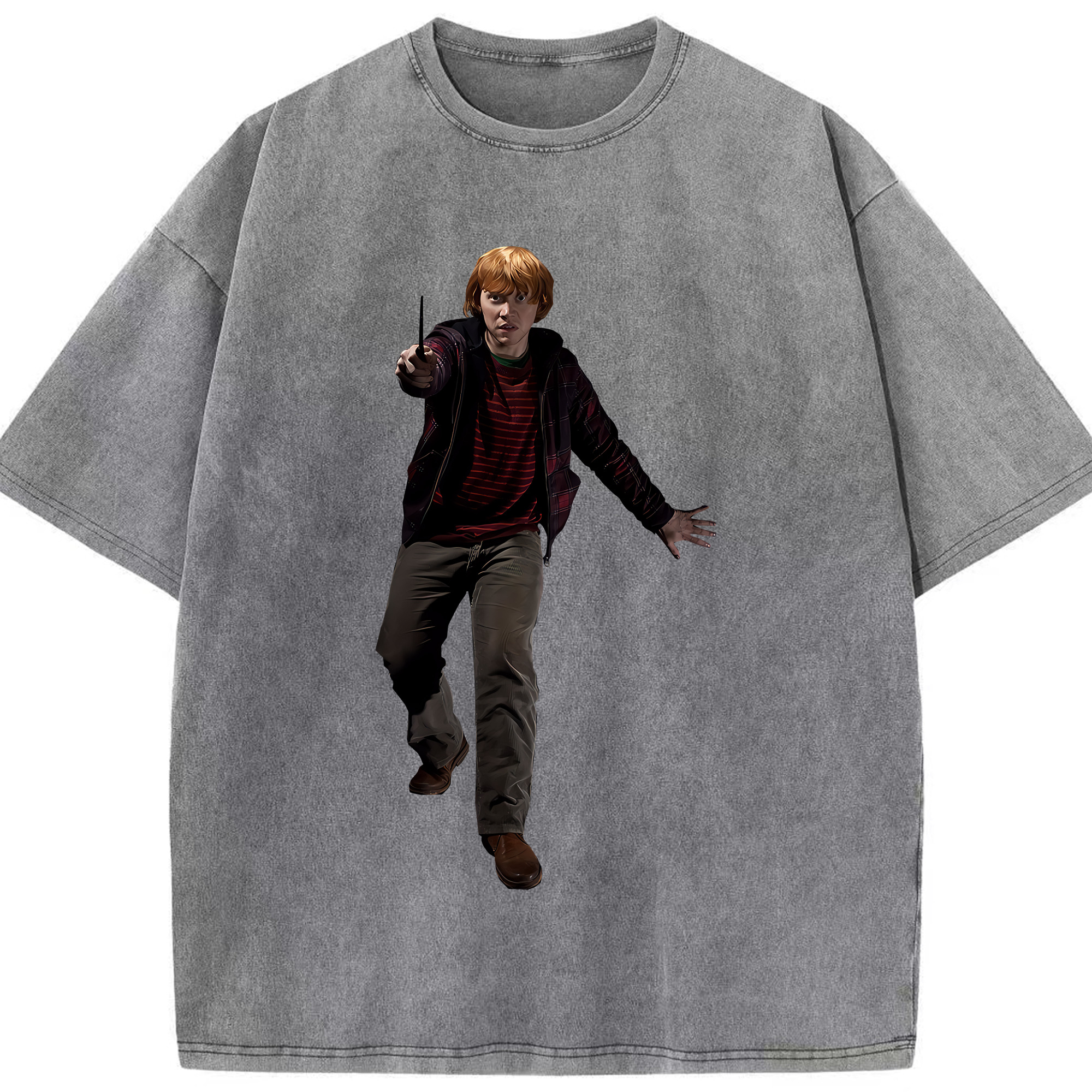 （画像用） Harry Potter ハリー・ポッターシリーズ 綿100% ヴィンテージ風 半袖Tシャツ（フロントプリント）