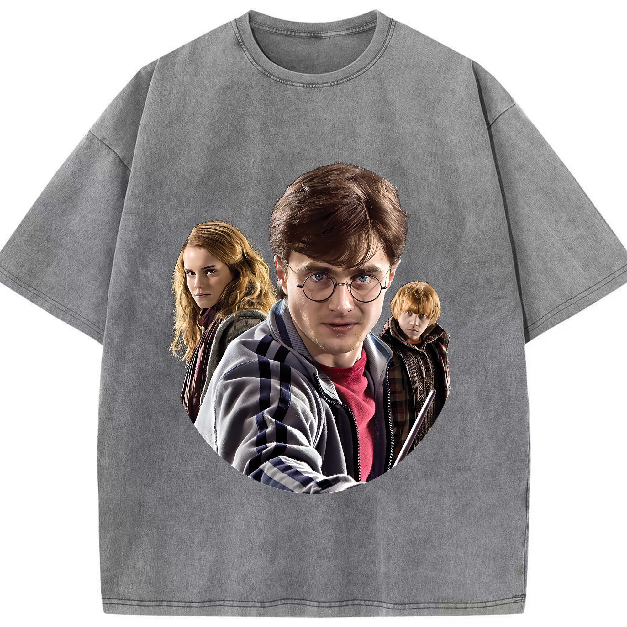 （画像用） Harry Potter ハリー・ポッターシリーズ 綿100% ヴィンテージ風 半袖Tシャツ（フロントプリント）
