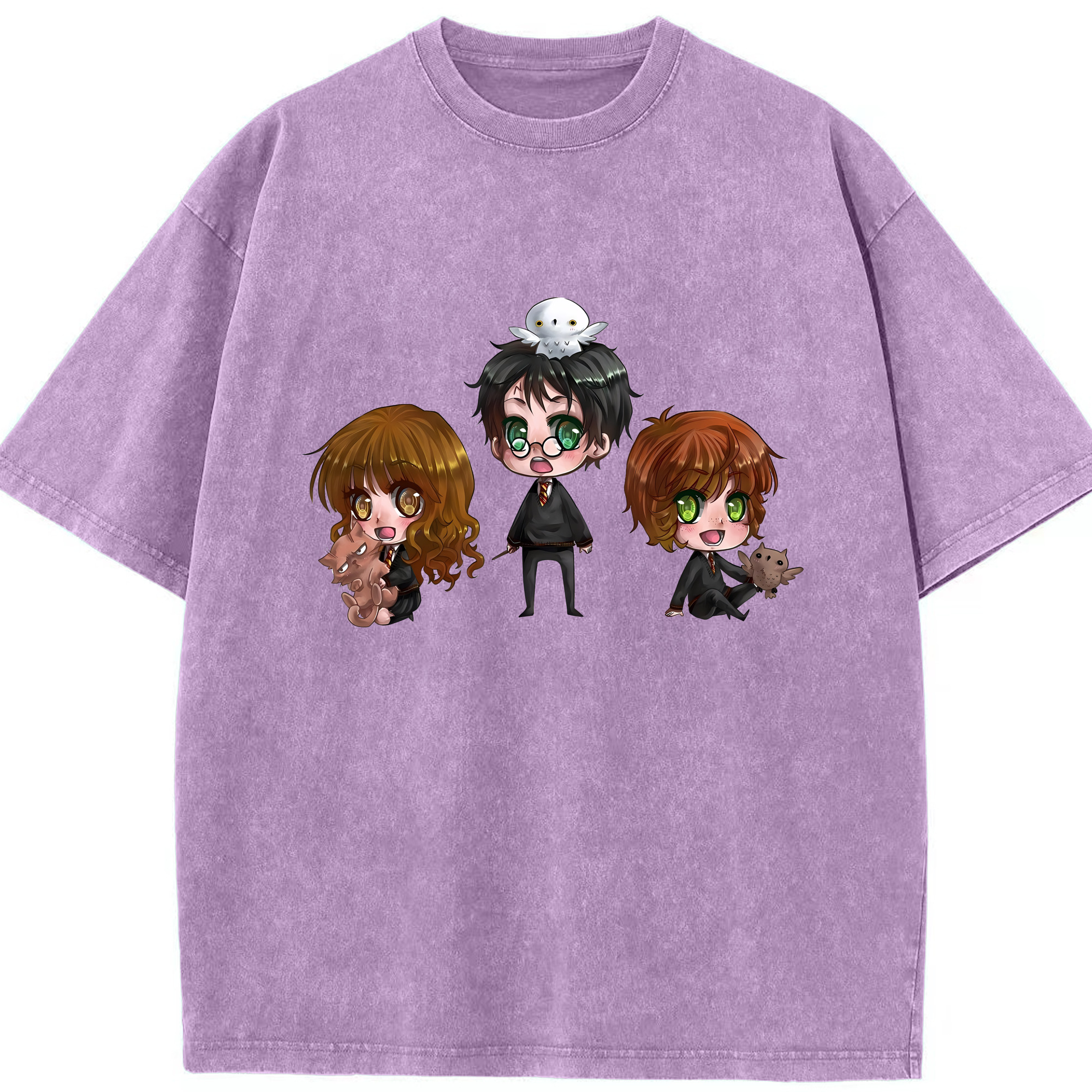 （画像用） Harry Potter ハリー・ポッターシリーズ 綿100% ヴィンテージ風 半袖Tシャツ（フロントプリント）