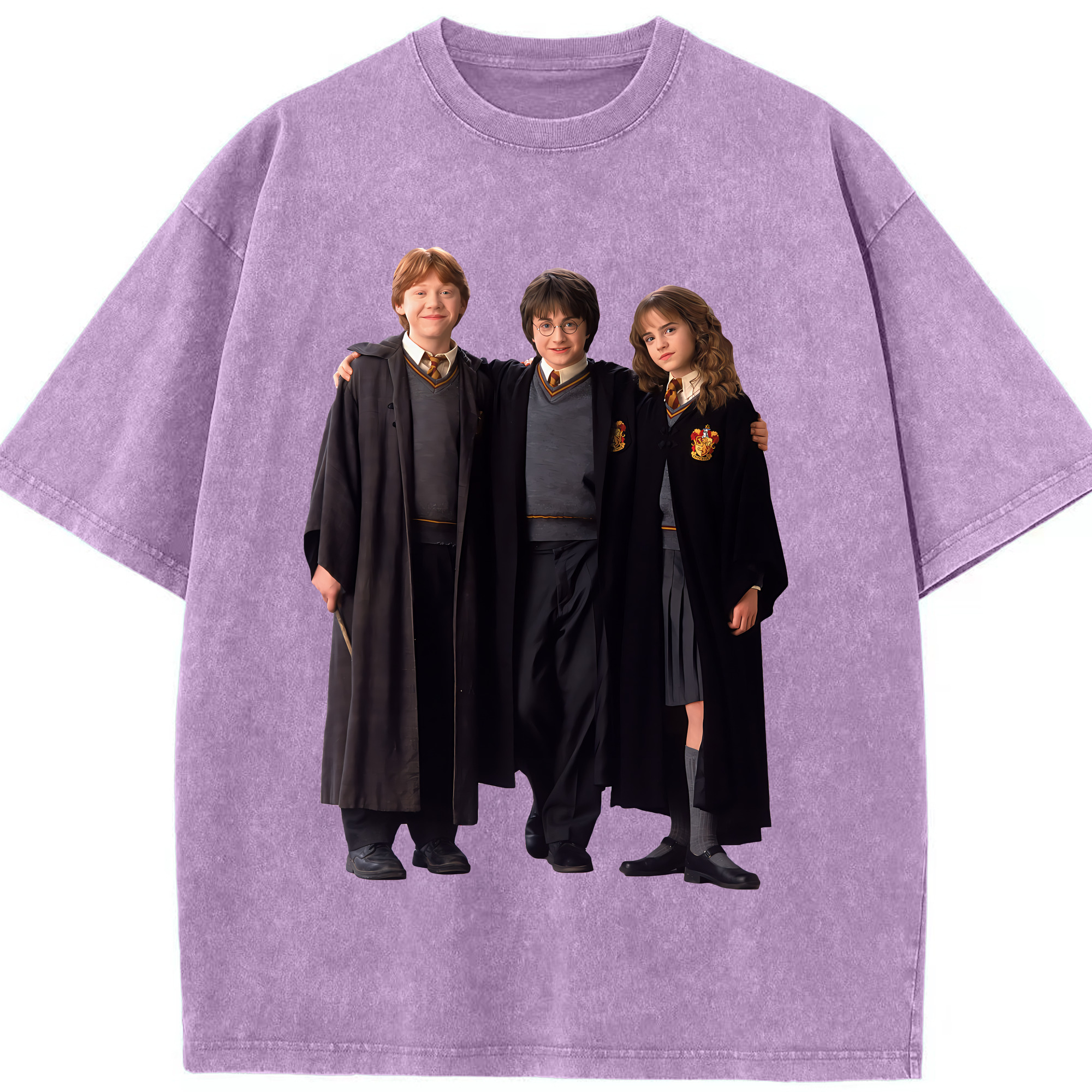 （画像用） Harry Potter ハリー・ポッターシリーズ 綿100% ヴィンテージ風 半袖Tシャツ（フロントプリント）