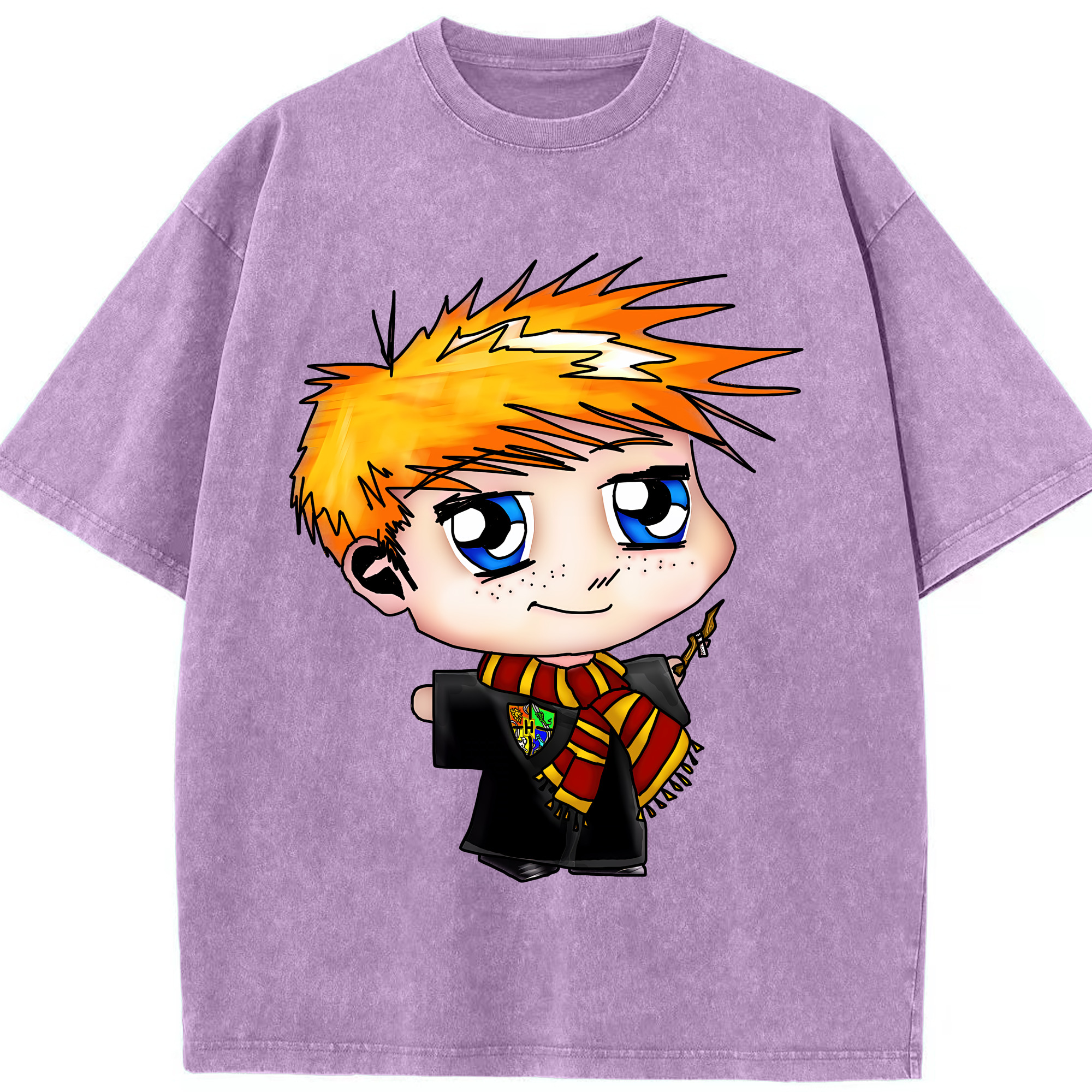 （画像用） Harry Potter ハリー・ポッターシリーズ 綿100% ヴィンテージ風 半袖Tシャツ（フロントプリント）