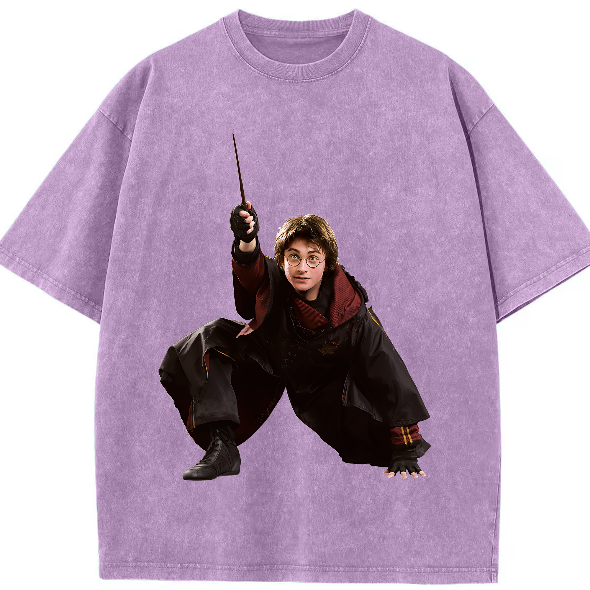 （画像用） Harry Potter ハリー・ポッターシリーズ 綿100% ヴィンテージ風 半袖Tシャツ（フロントプリント）