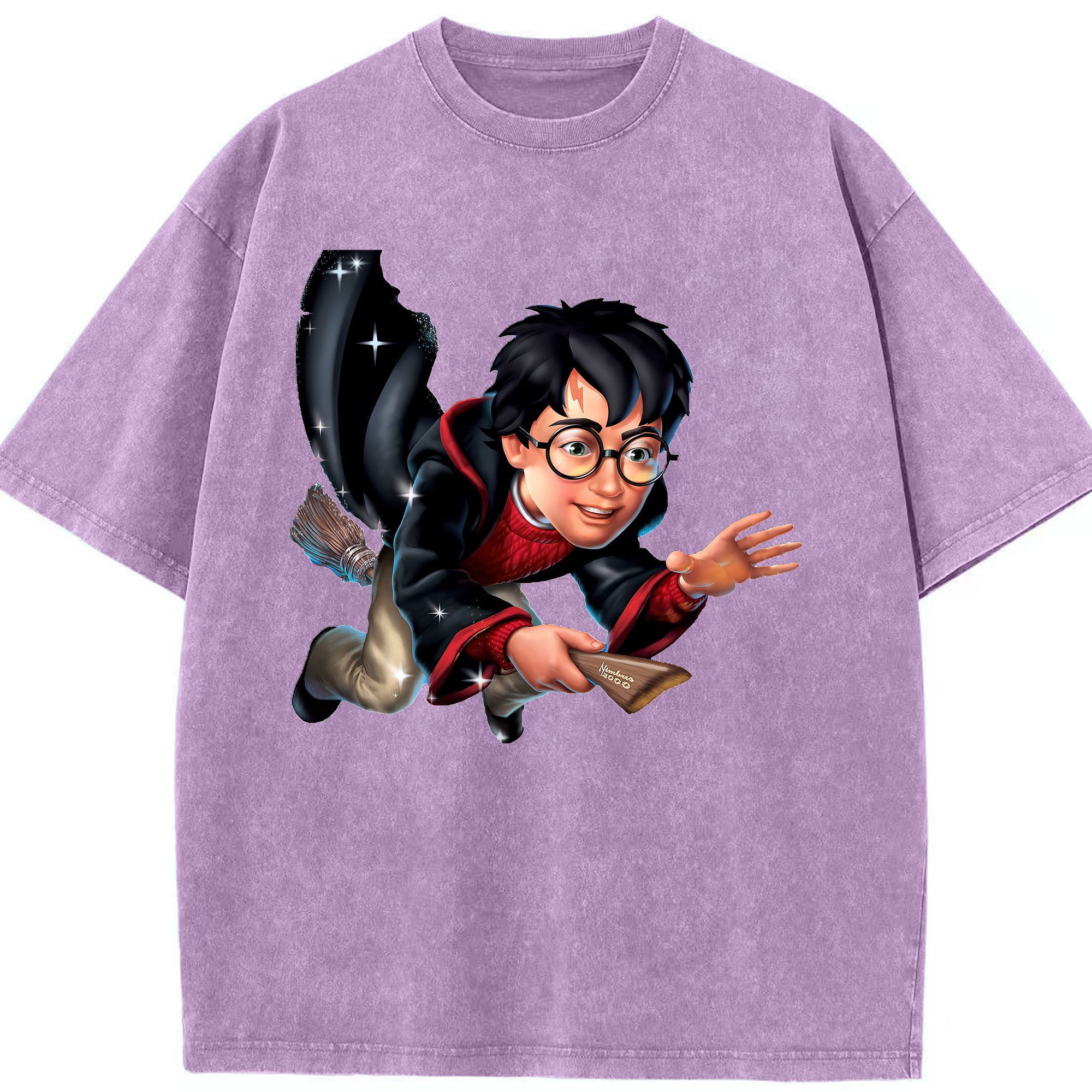 （画像用） Harry Potter ハリー・ポッターシリーズ 綿100% ヴィンテージ風 半袖Tシャツ（フロントプリント）