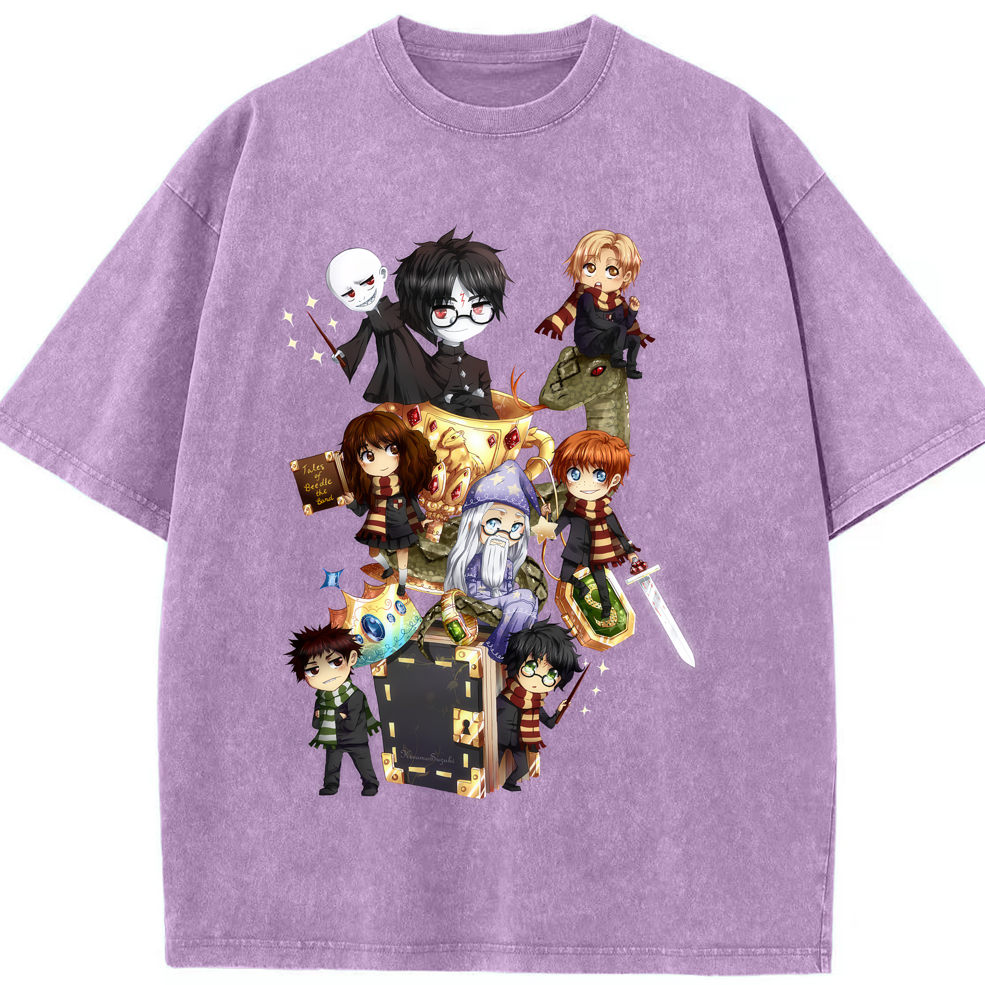 （画像用） Harry Potter ハリー・ポッターシリーズ 綿100% ヴィンテージ風 半袖Tシャツ（フロントプリント）